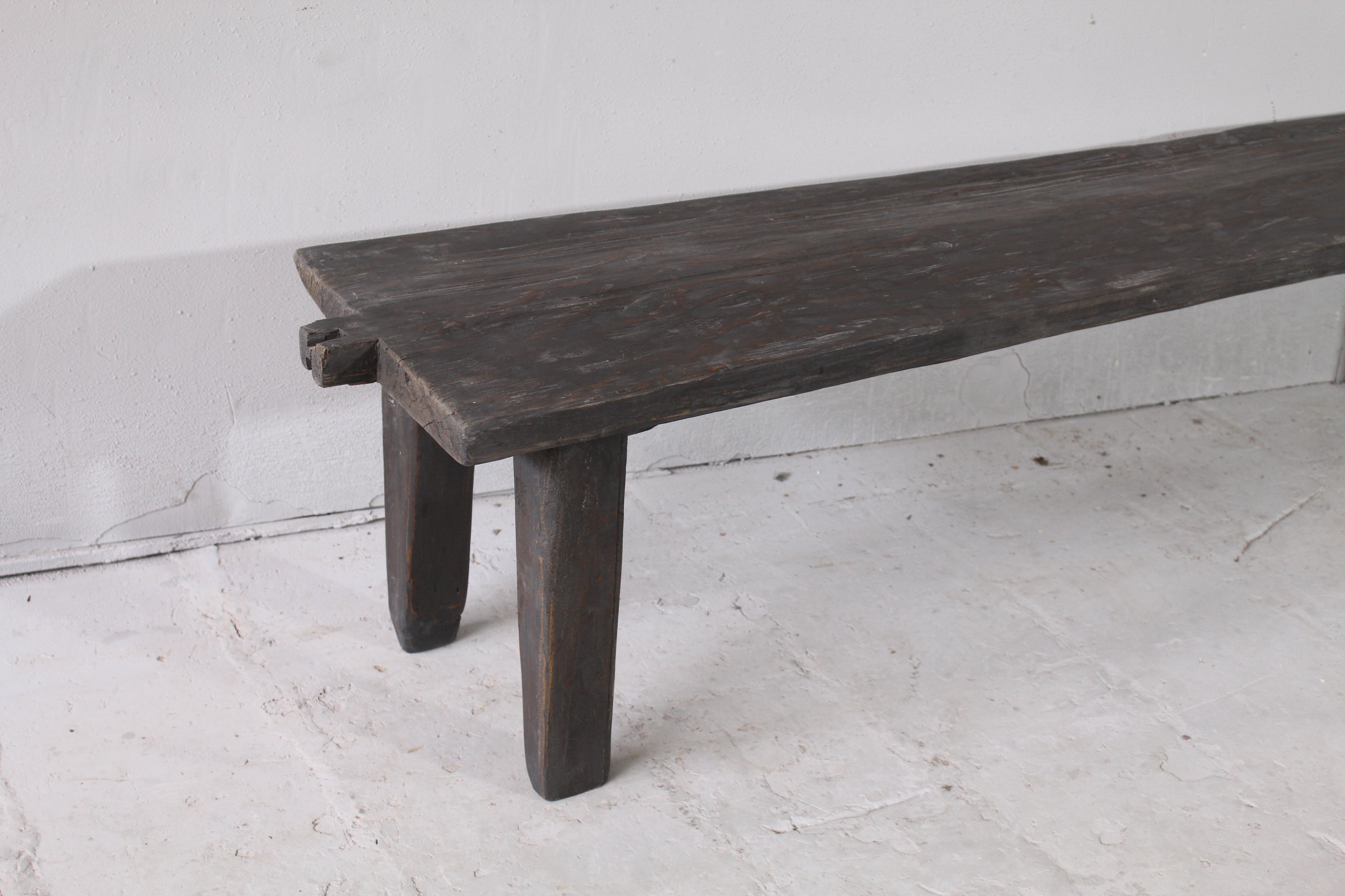 A Rustic Long Wooden Bench