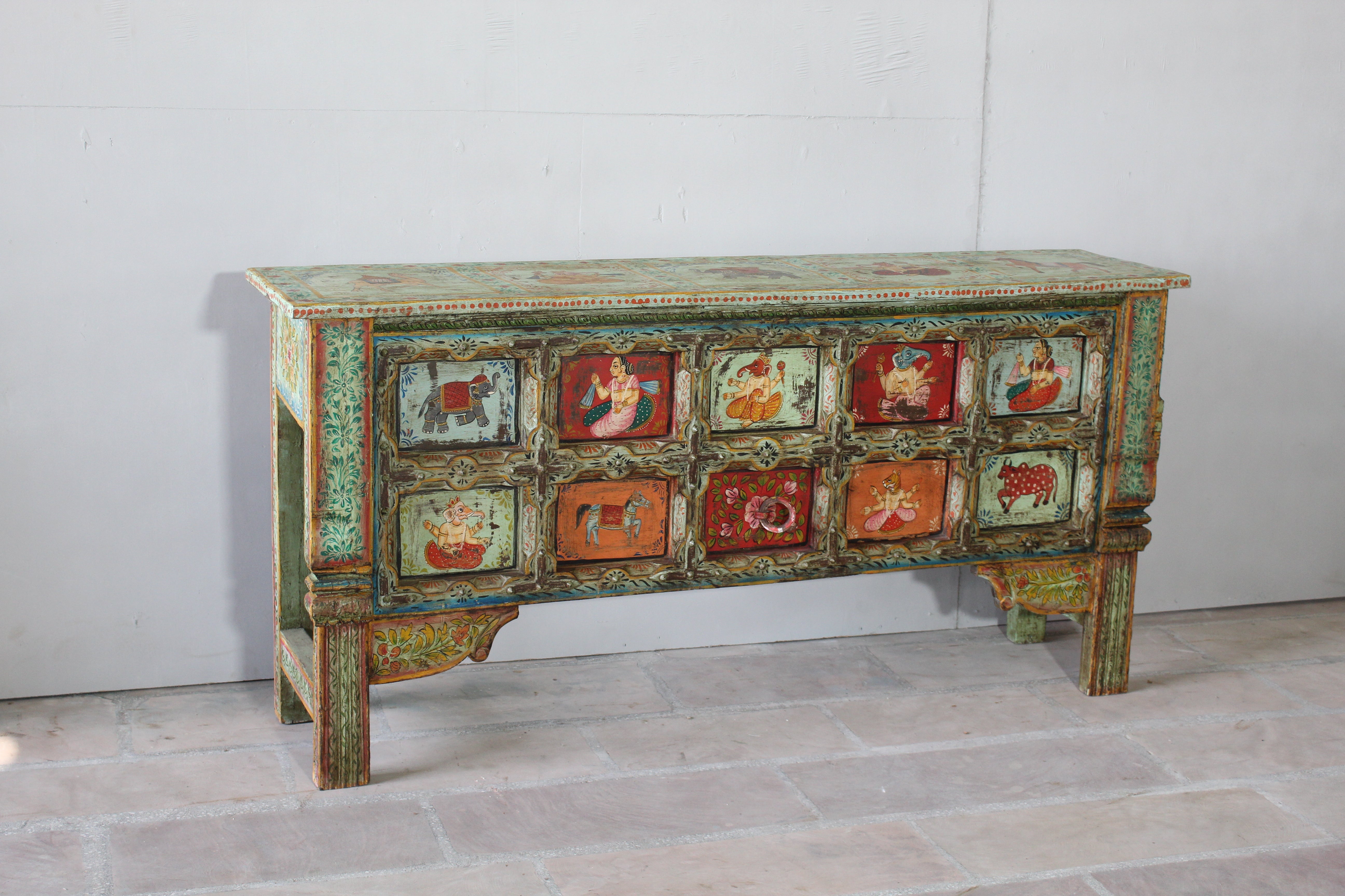 Hand-Painted Artistic Console Table