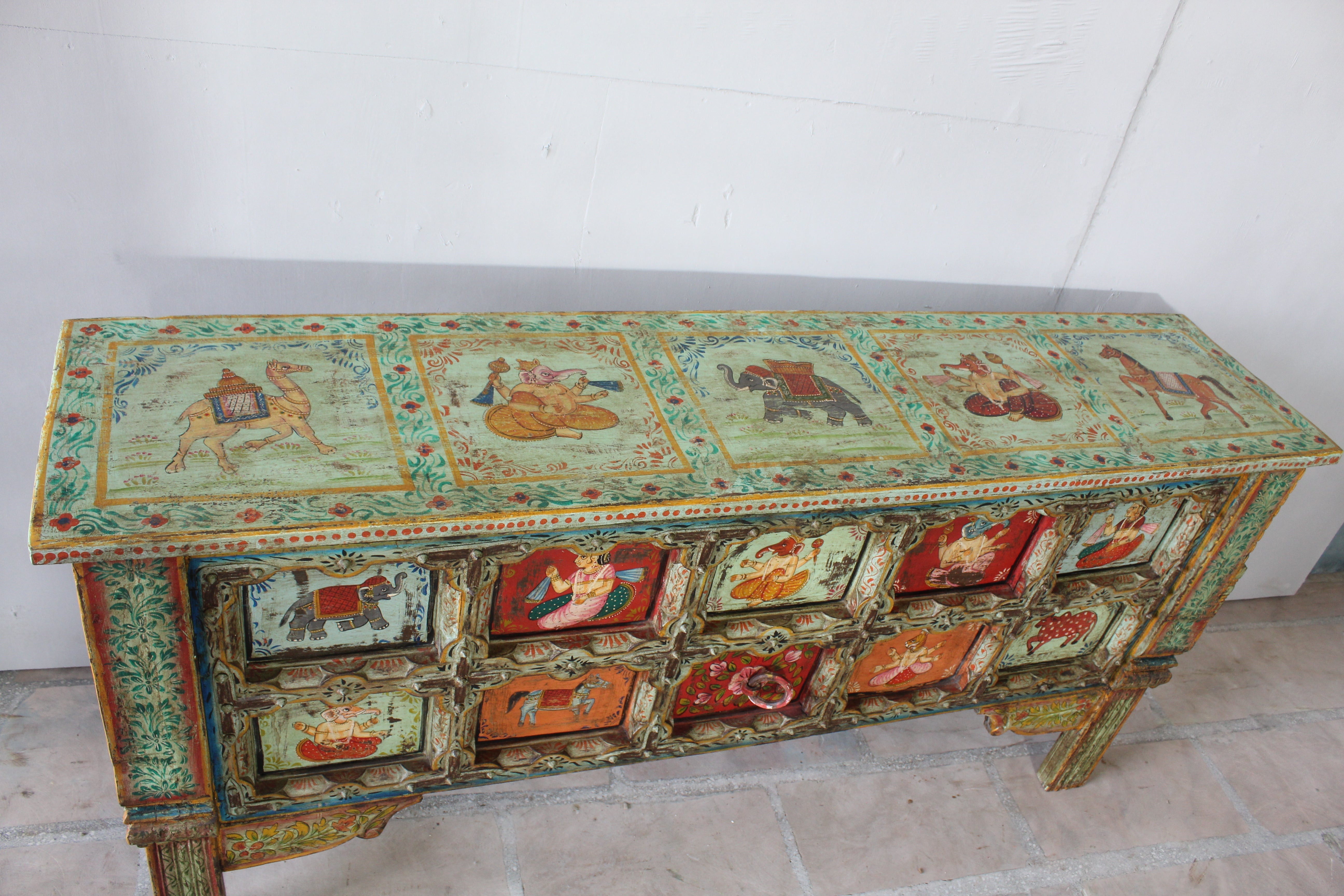 Hand-Painted Artistic Console Table