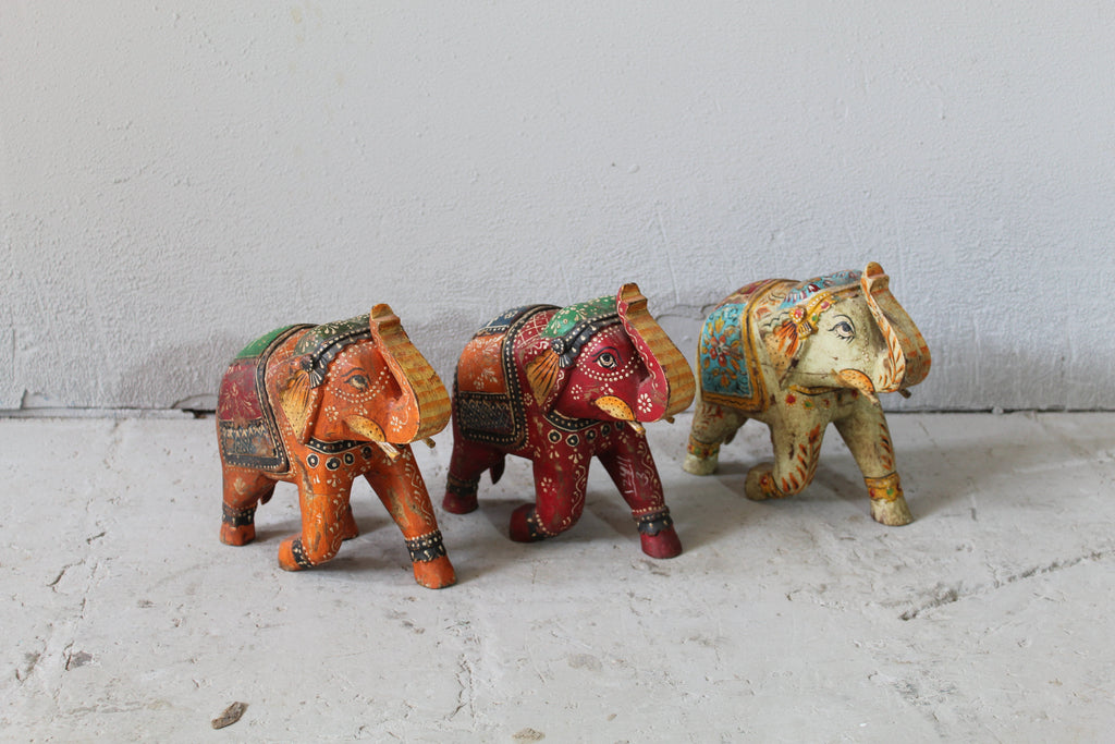 Playful & Artistic Hand-Painted Wooden Elephant