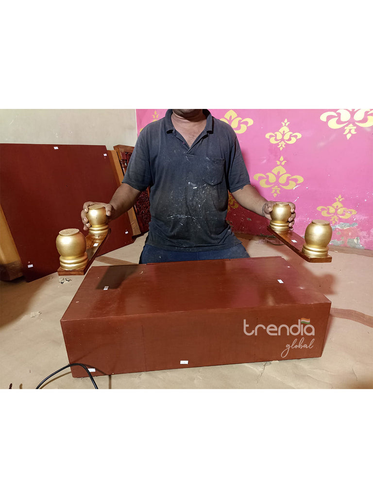 Pure Teak Wood Pooja Mandir with Storage