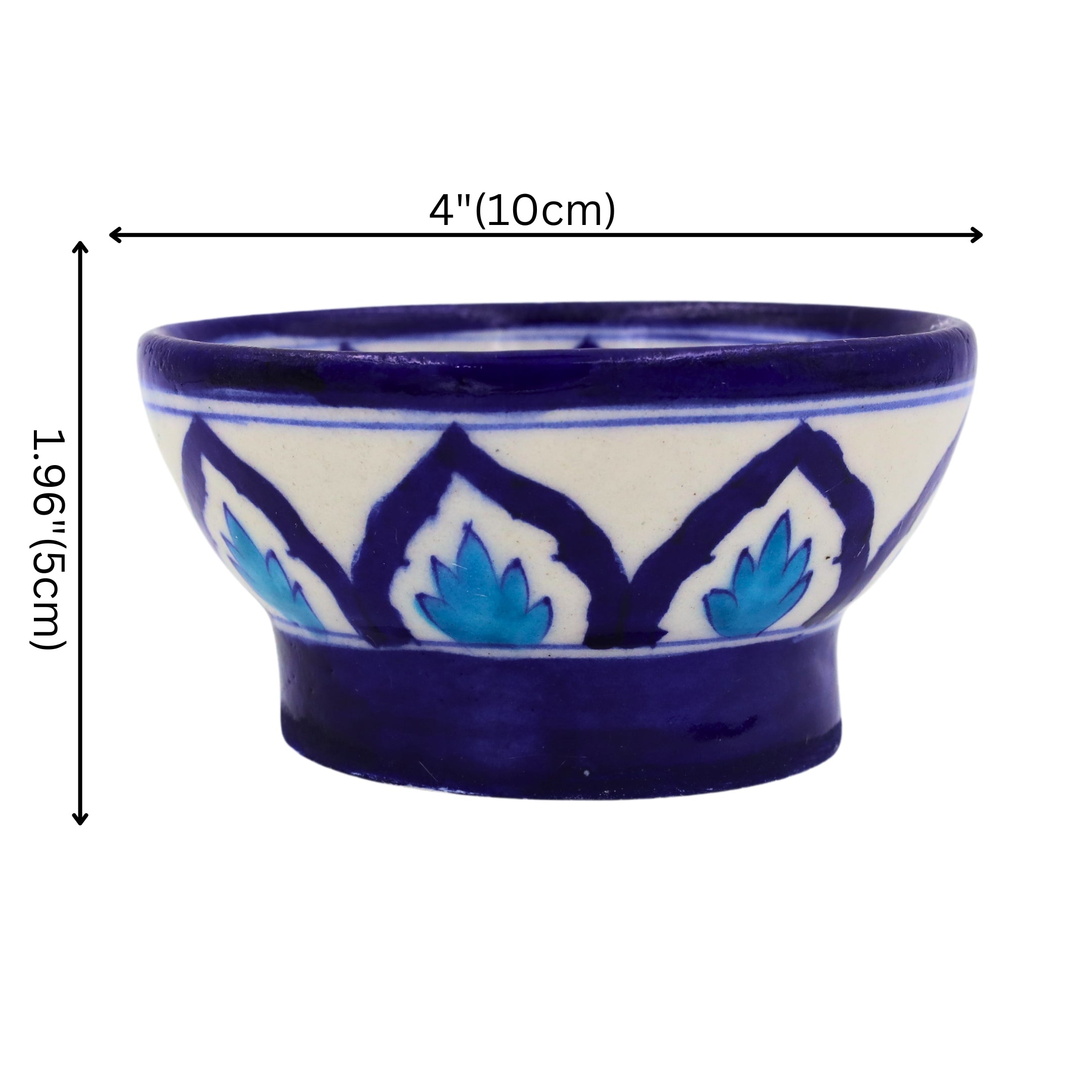 Blue Pottery Round Bowl - Cobalt Blue - Natriel