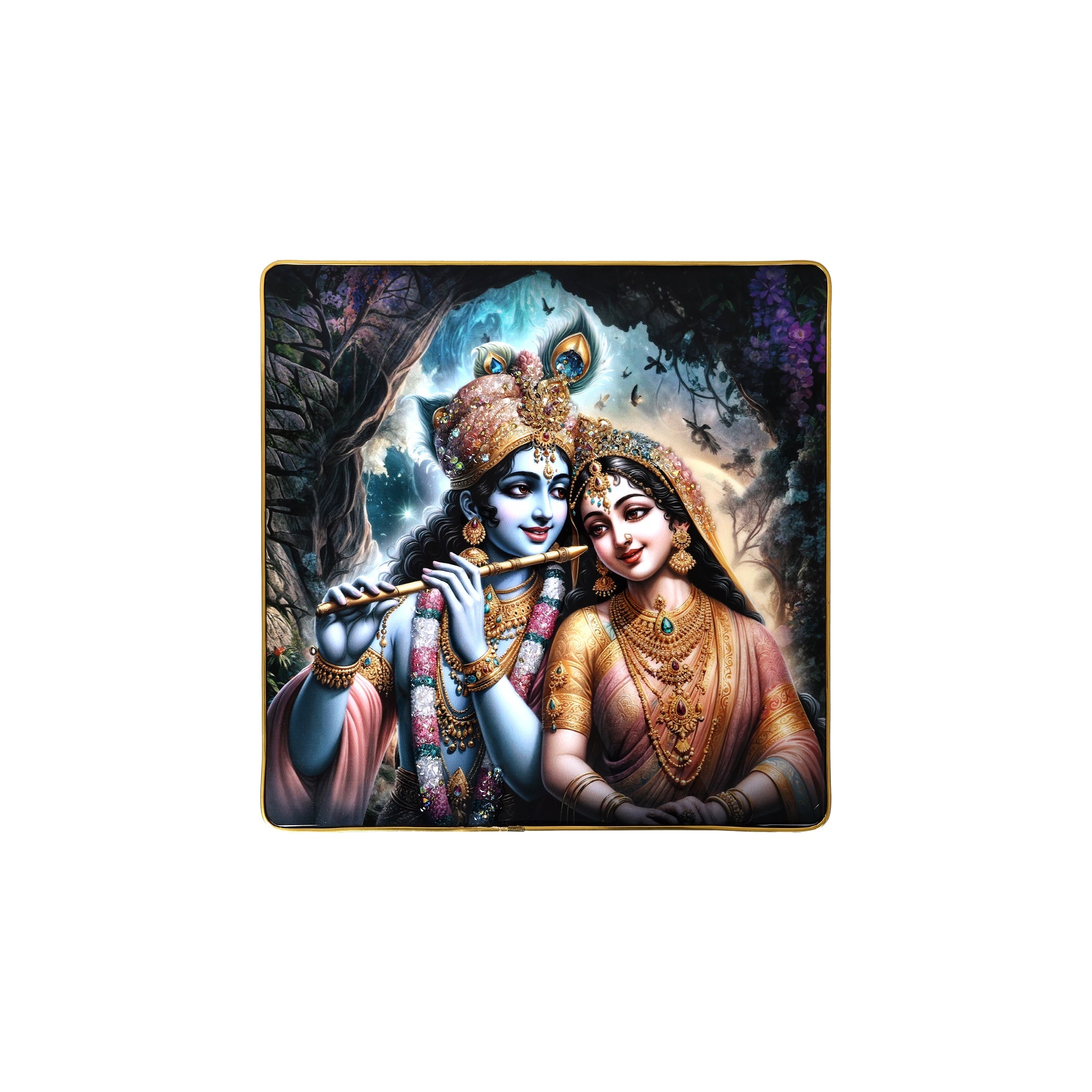 Radha-Krishna Resin Wall Painting - Natriel