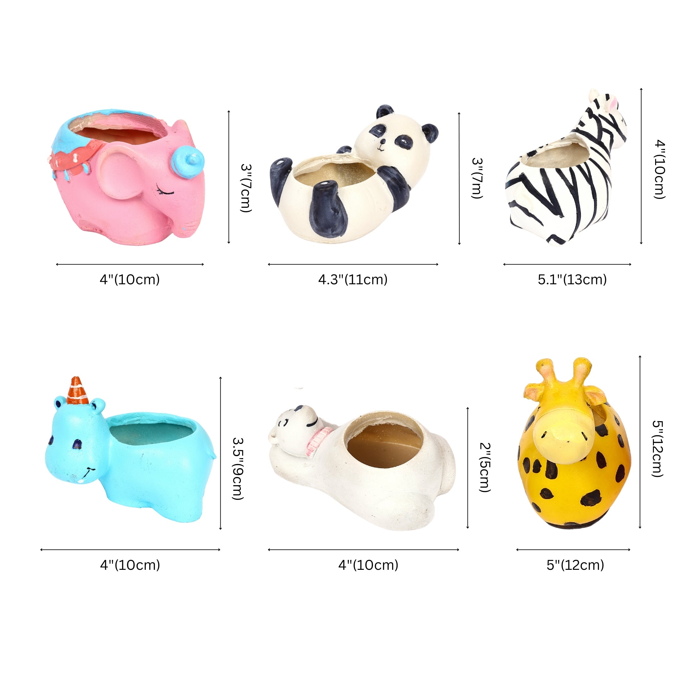 Little Animal Planters for Home Décor—Set of 6 - Natriel