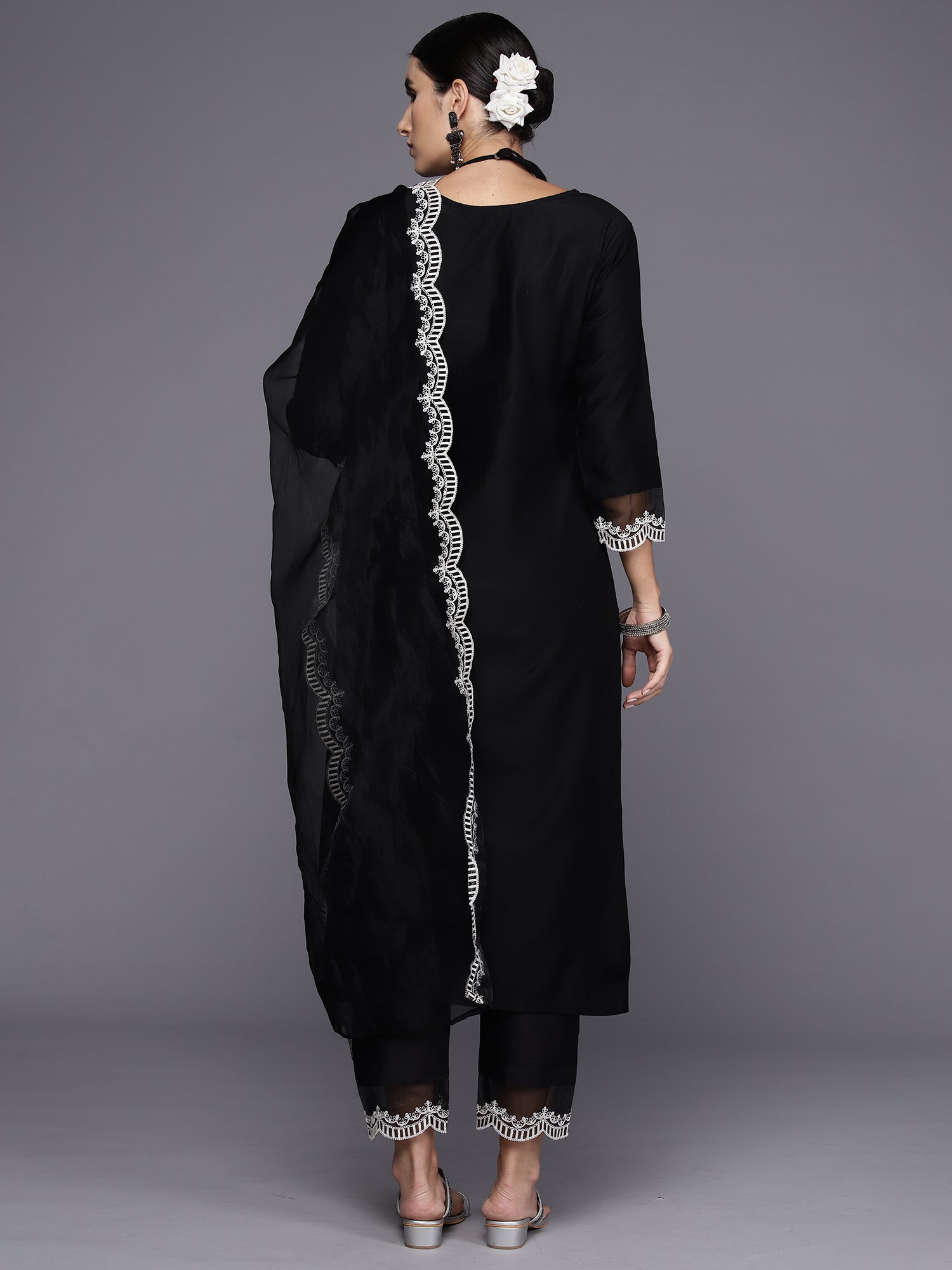 Women's Black Liva Kurta Set - Taantav