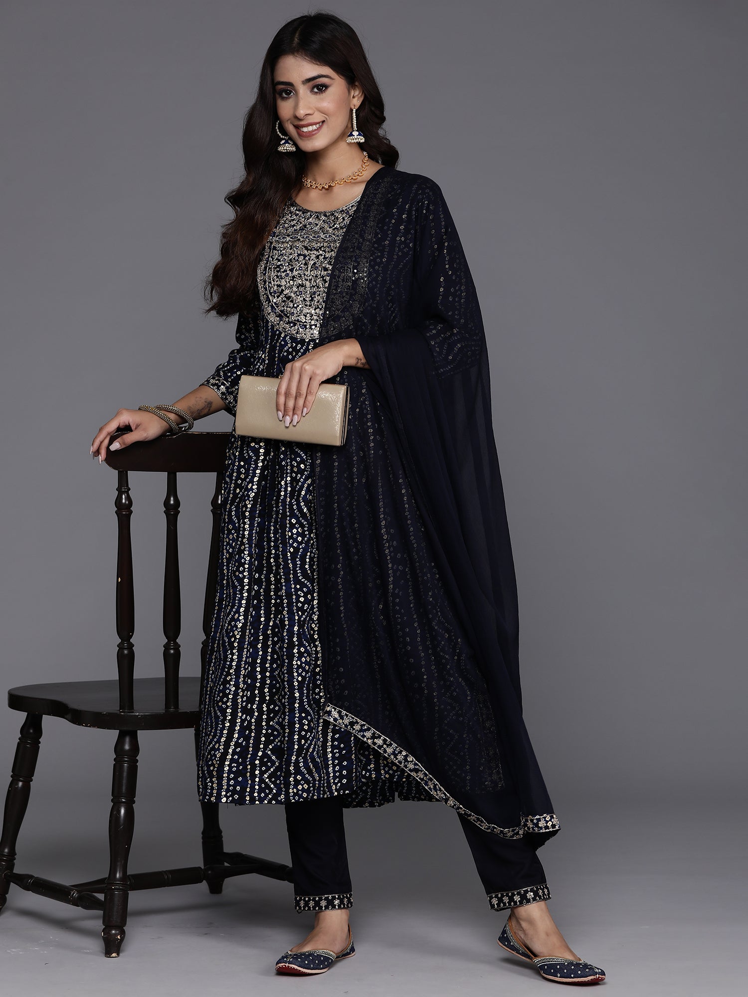 Women's Blue Viscose Rayon Kurta Set - Taantav