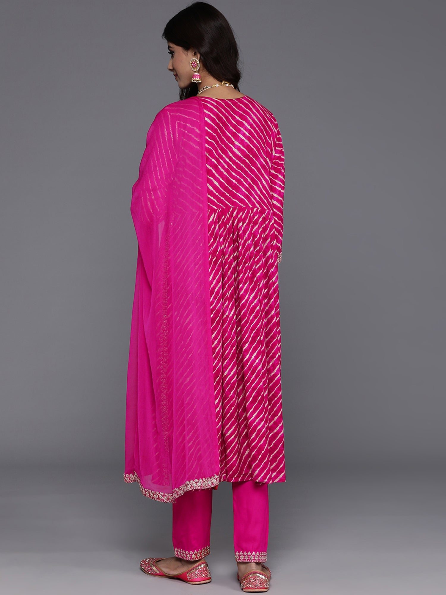 Women's Pink Viscose Rayon Kurta Set - Taantav