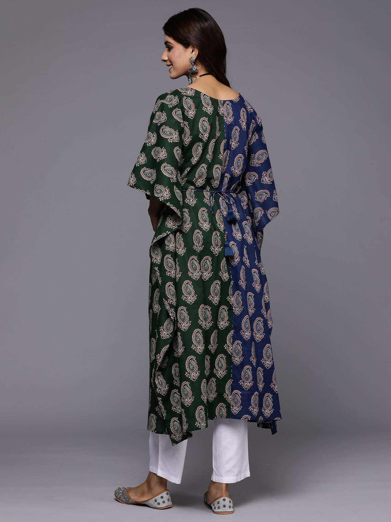 Women's Blue Cotton Kurta - Taantav