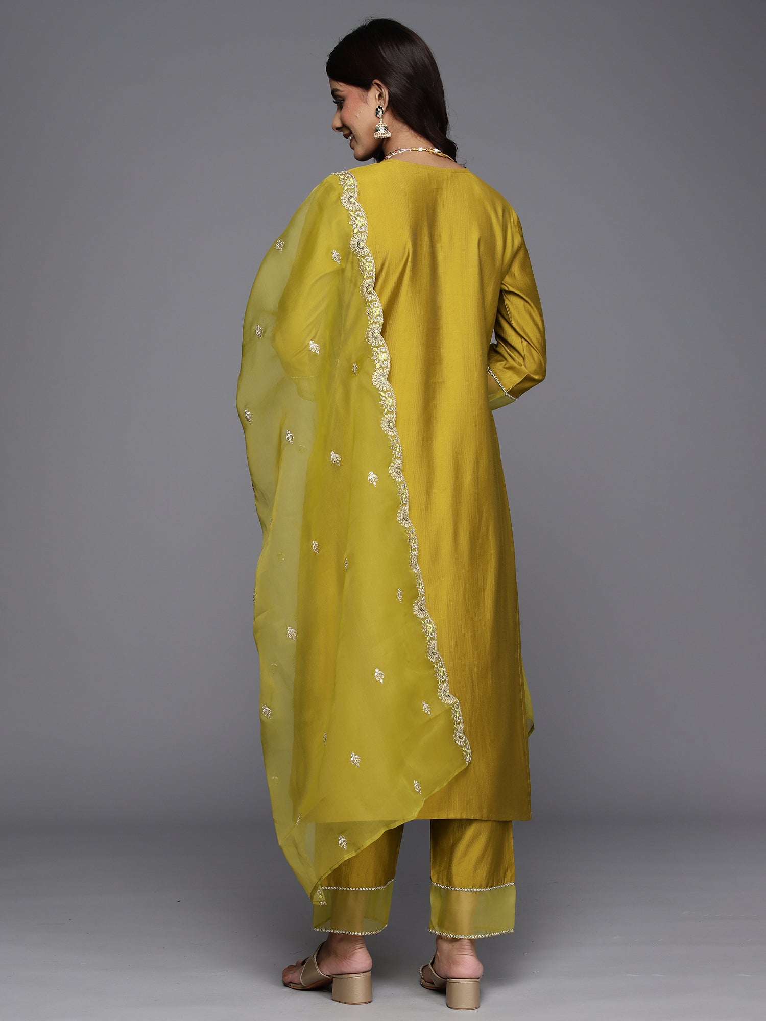 Women's Olive Liva Kurta Set - Taantav