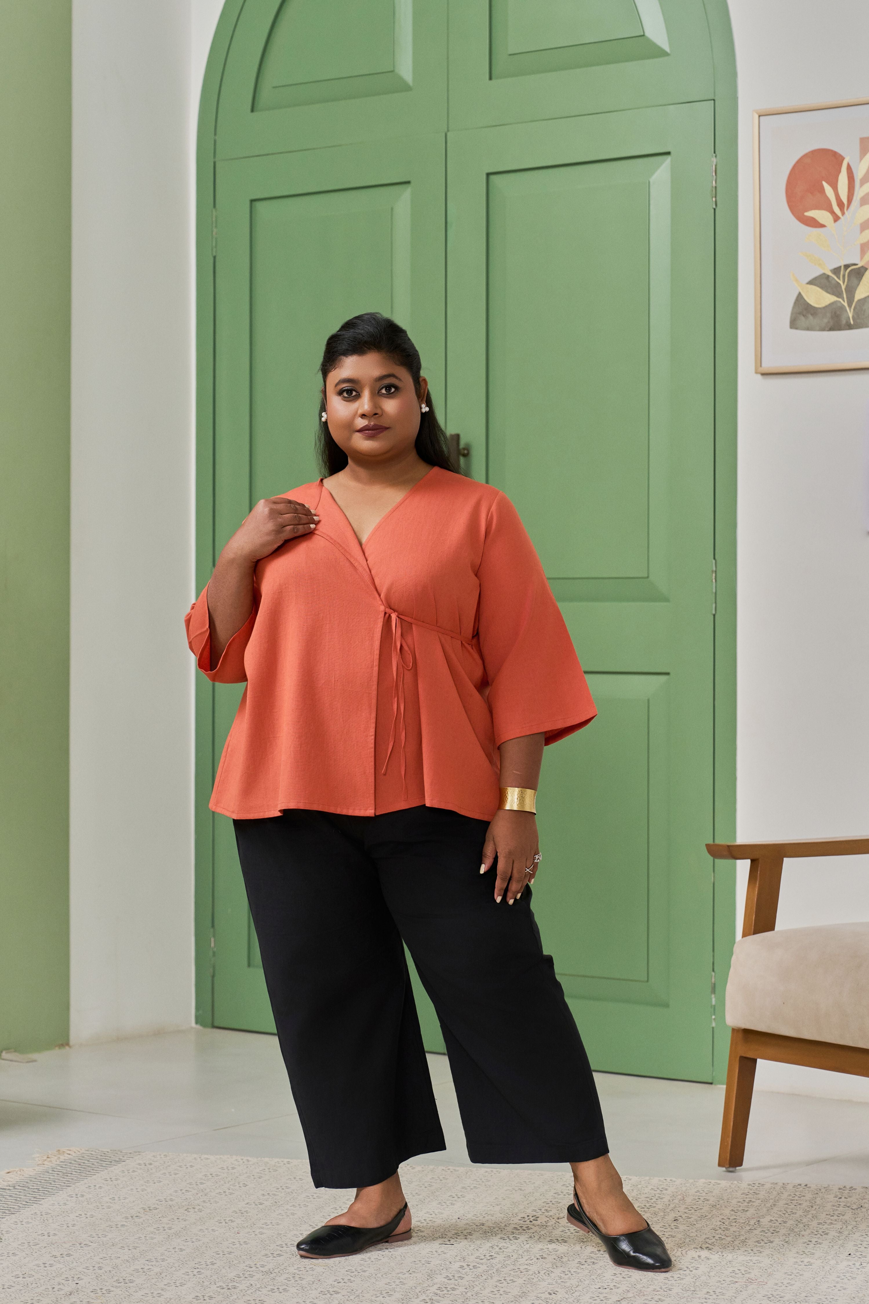 Women's Coral Angarakha Linen Jacket – A Wardrobe Staple - Nangalia Ruchira