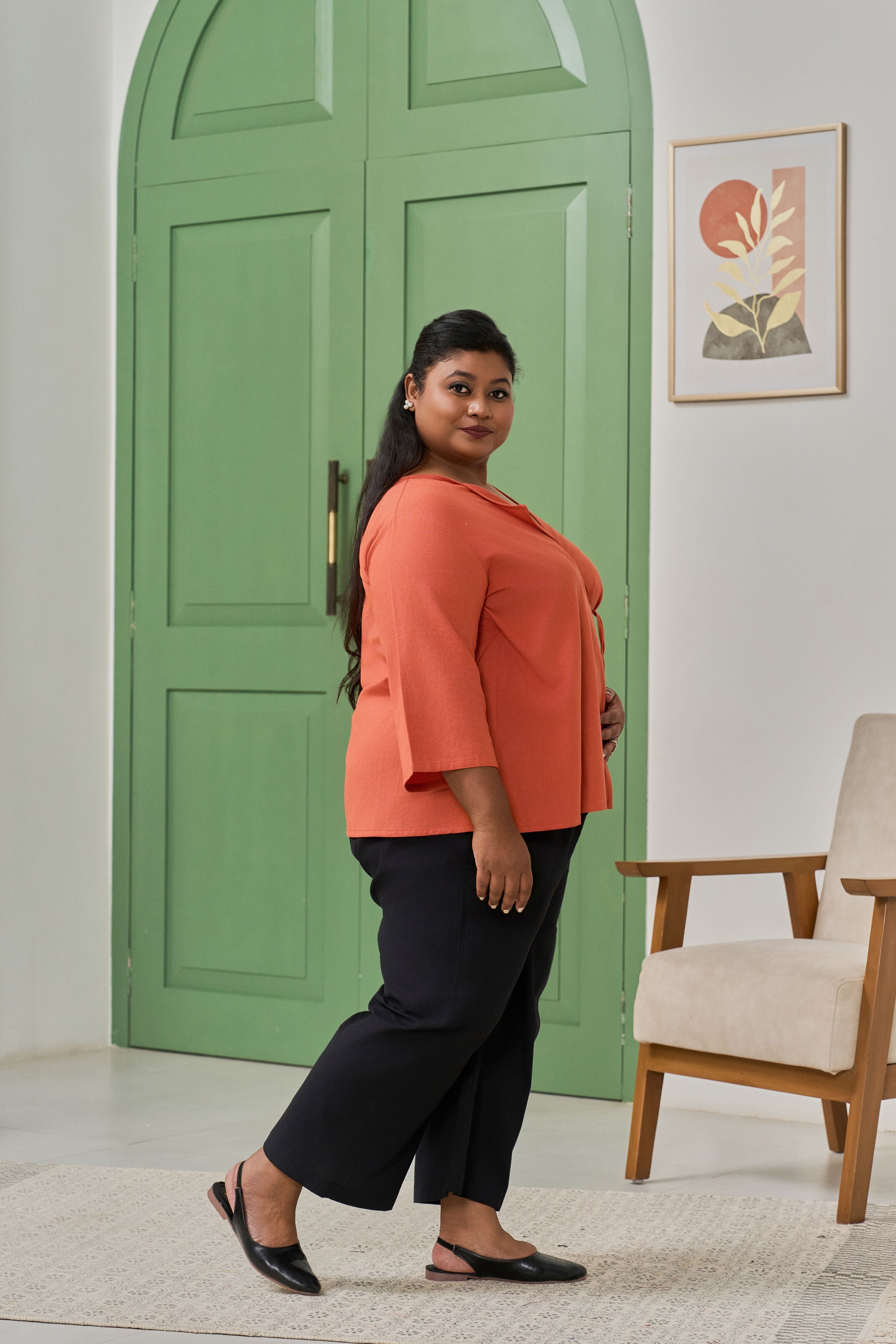 Women's Coral Angarakha Linen Jacket – A Wardrobe Staple - Nangalia Ruchira