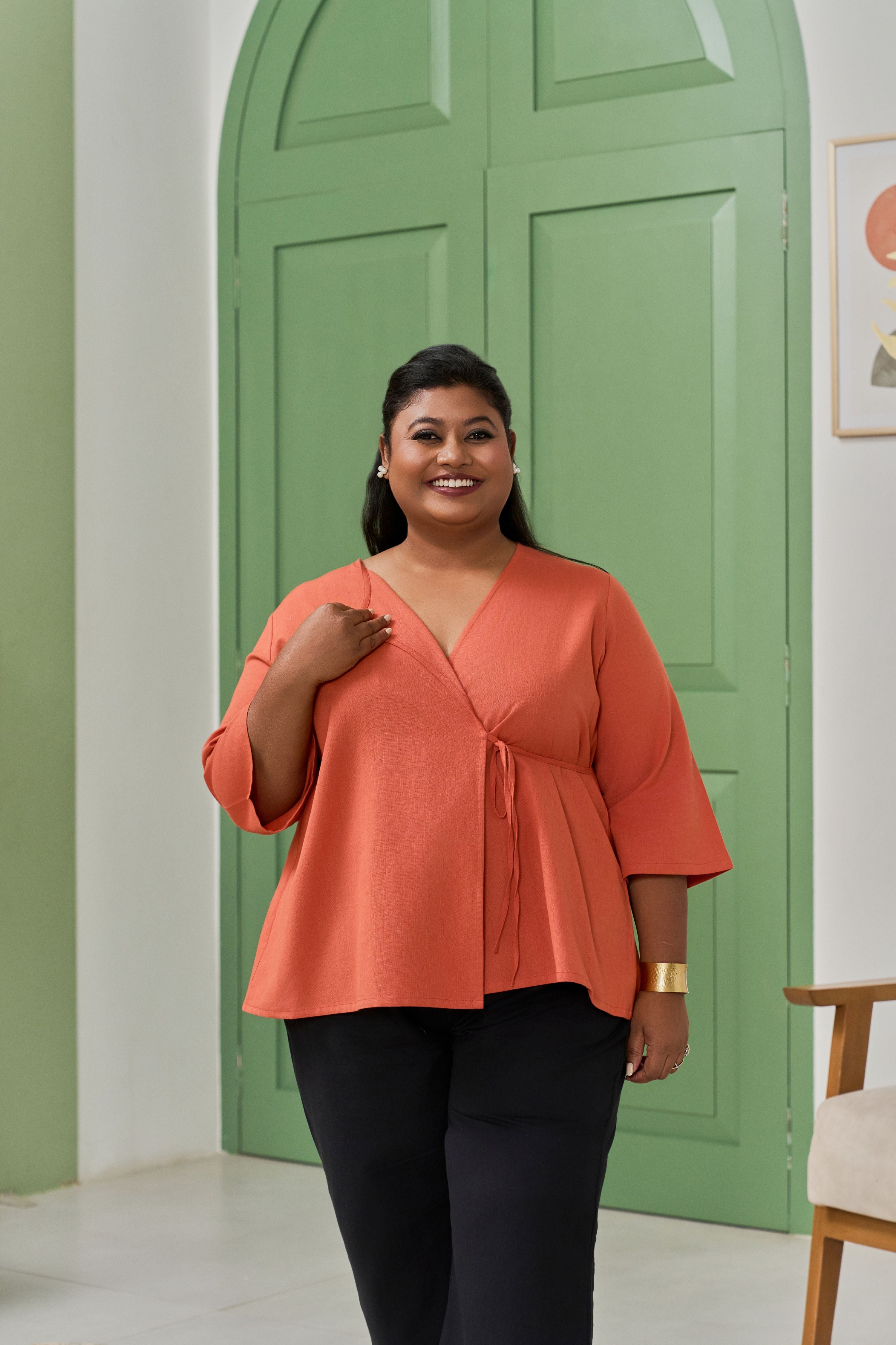 Women's Coral Angarakha Linen Jacket – A Wardrobe Staple - Nangalia Ruchira