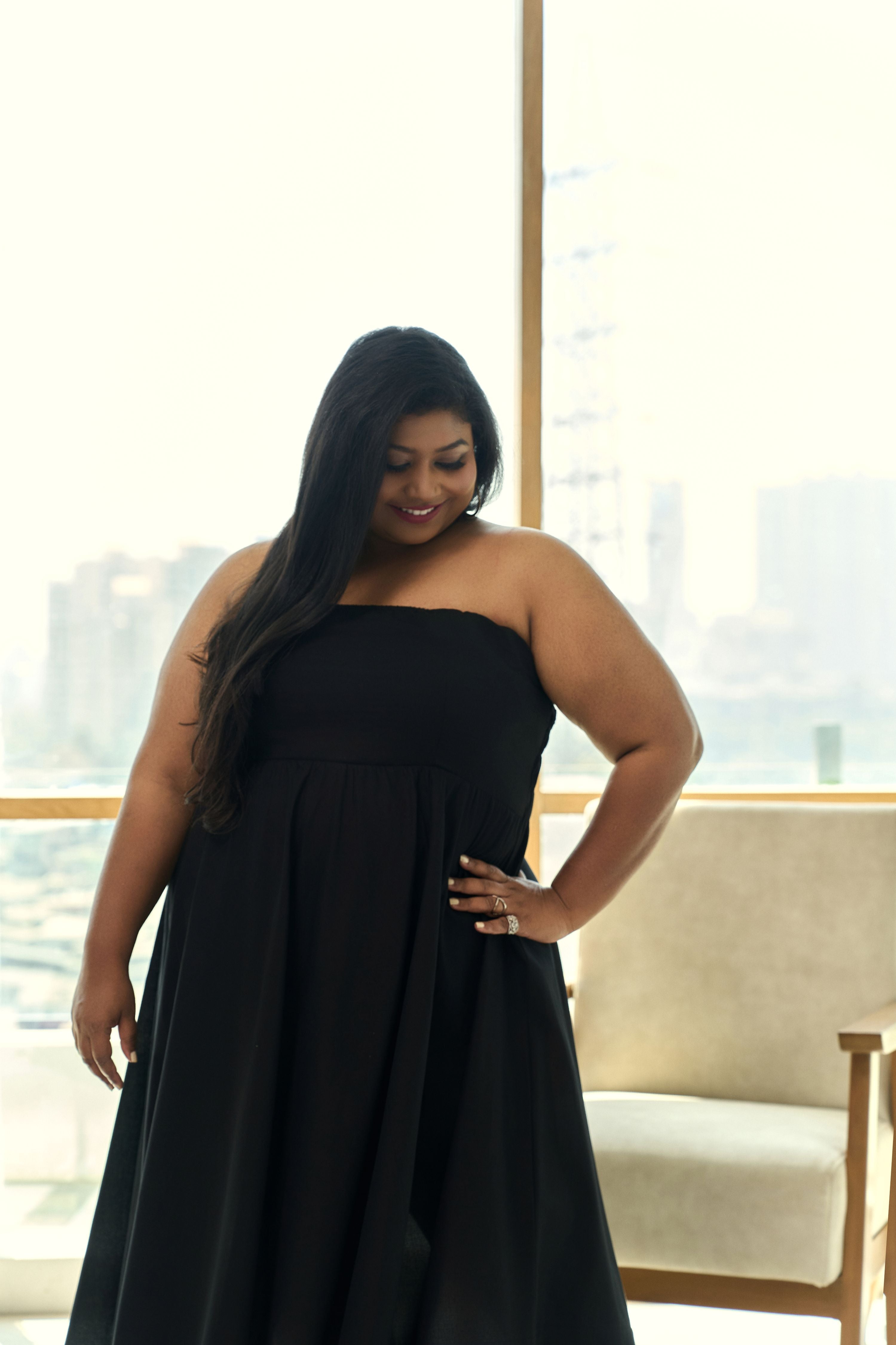 Women's Elegant Black Tube Maxi Dress “ Party & Evening Perfect - Nangalia Ruchira