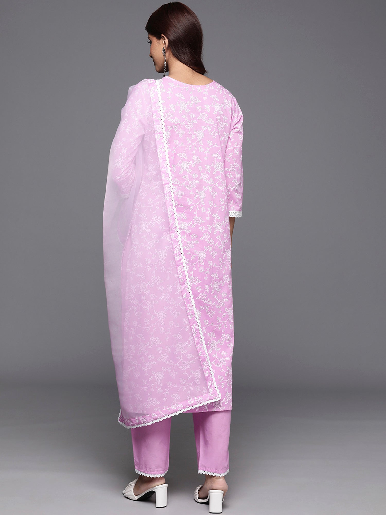 Women's Lavender Pure Cotton Kurta Set - Taantav