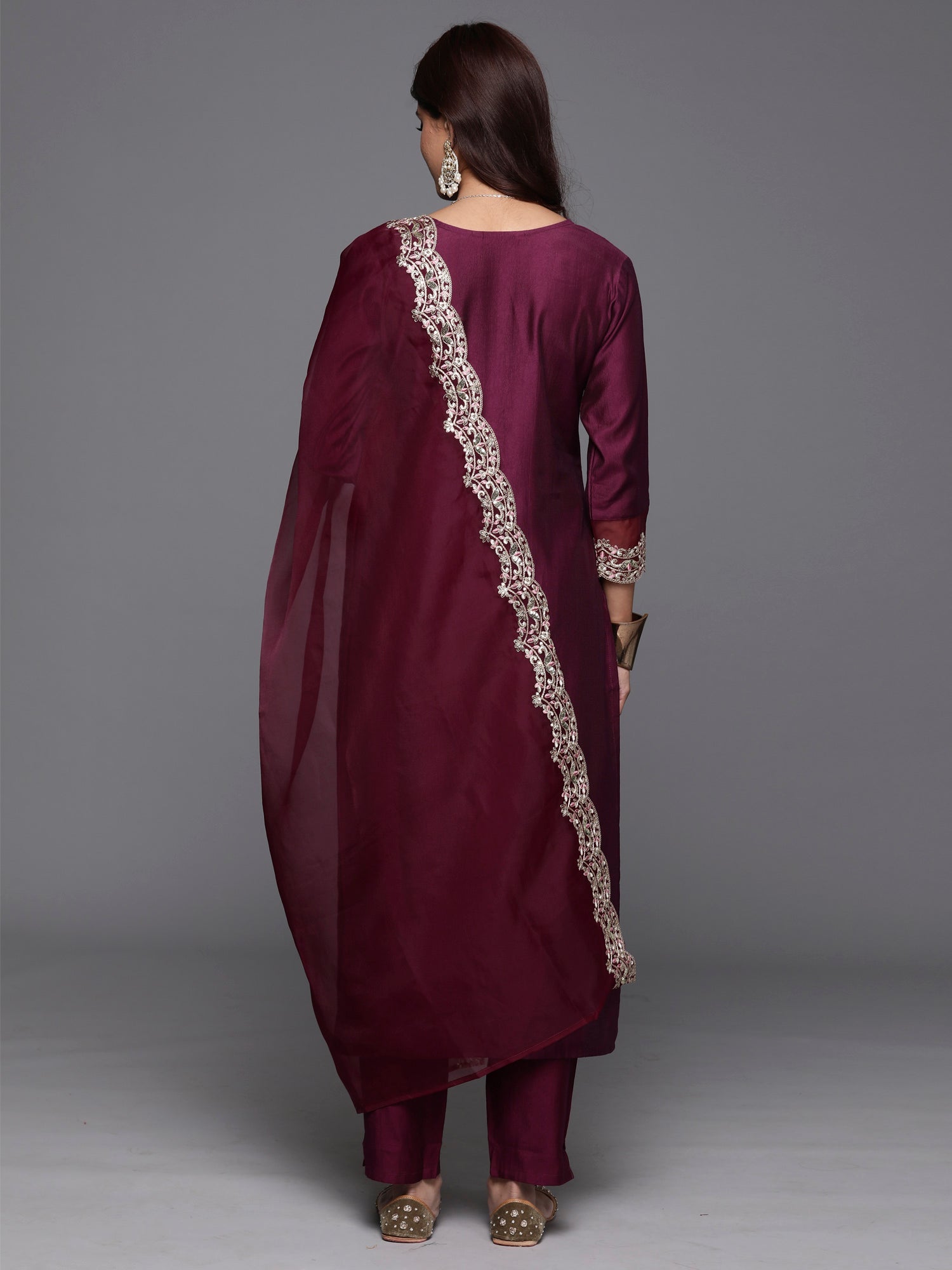 Women's Purple Liva Kurta Set - Taantav