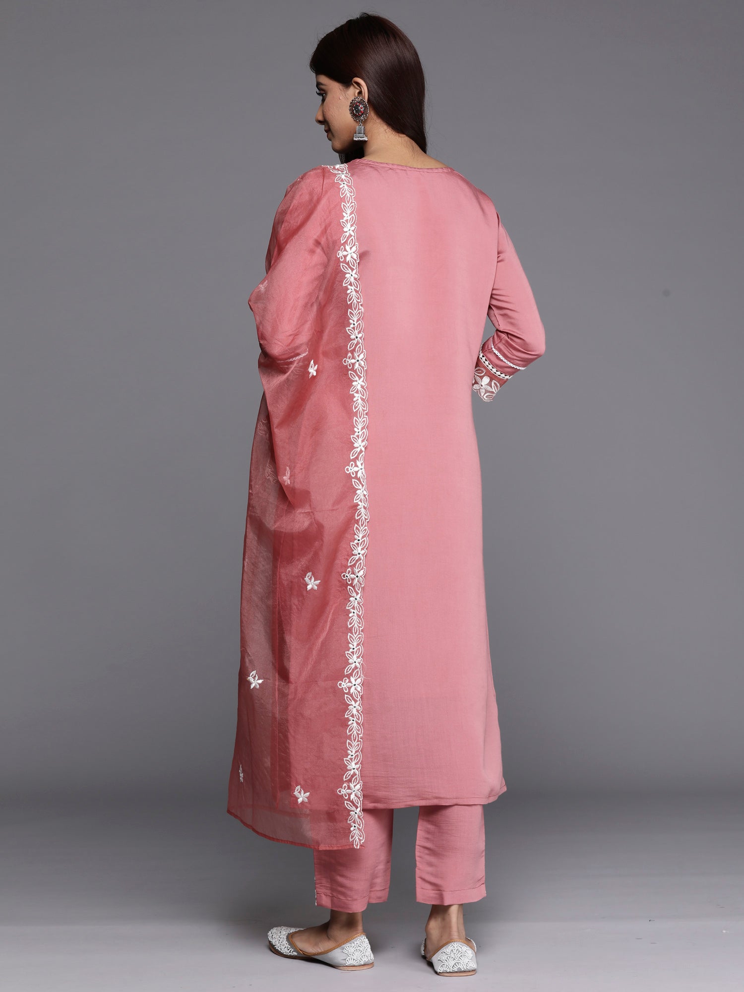 Women's Rust Silk Blend Kurta Set - Taantav