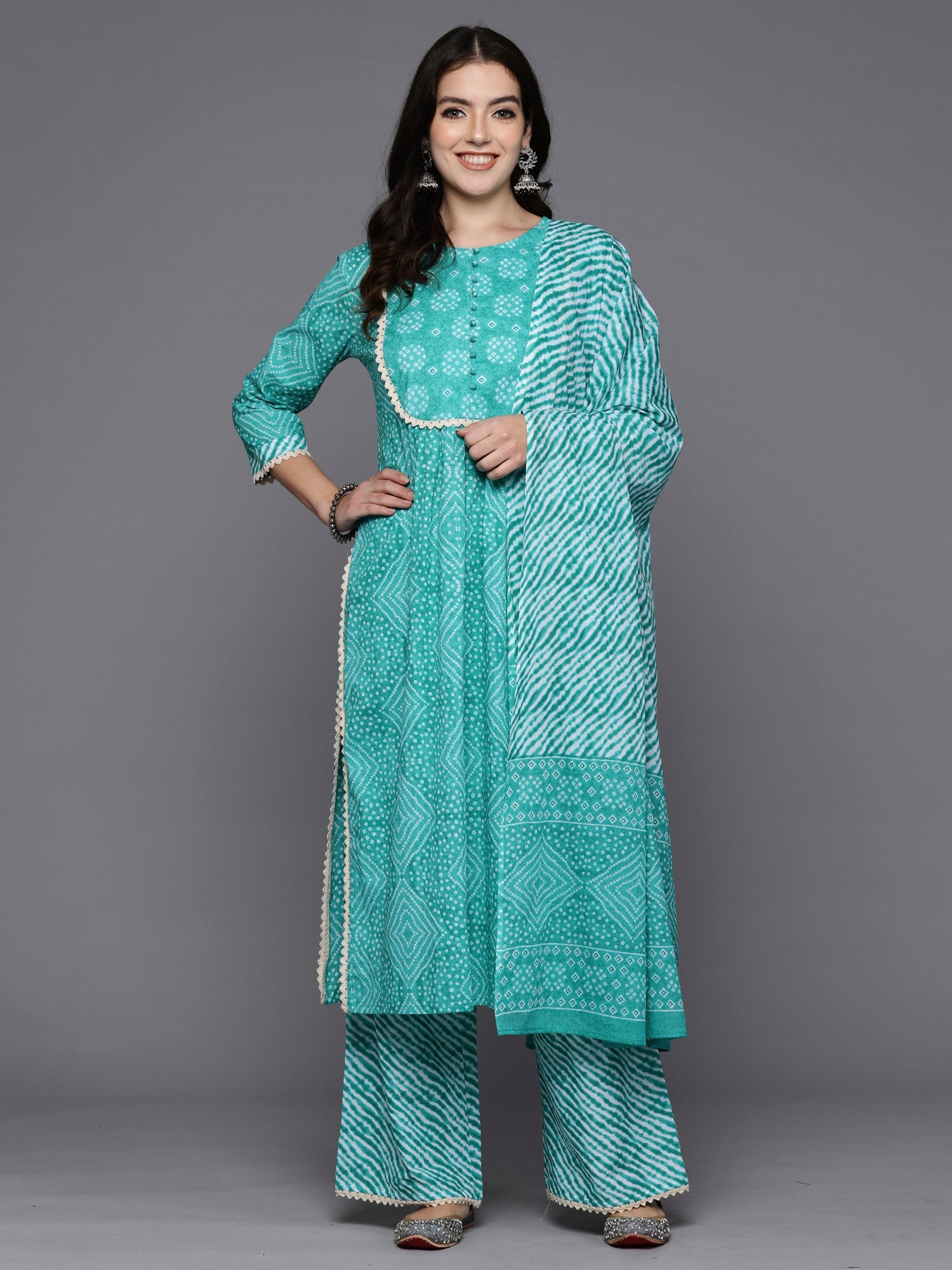 Women's Blue Pure Cotton Kurta Set - Taantav