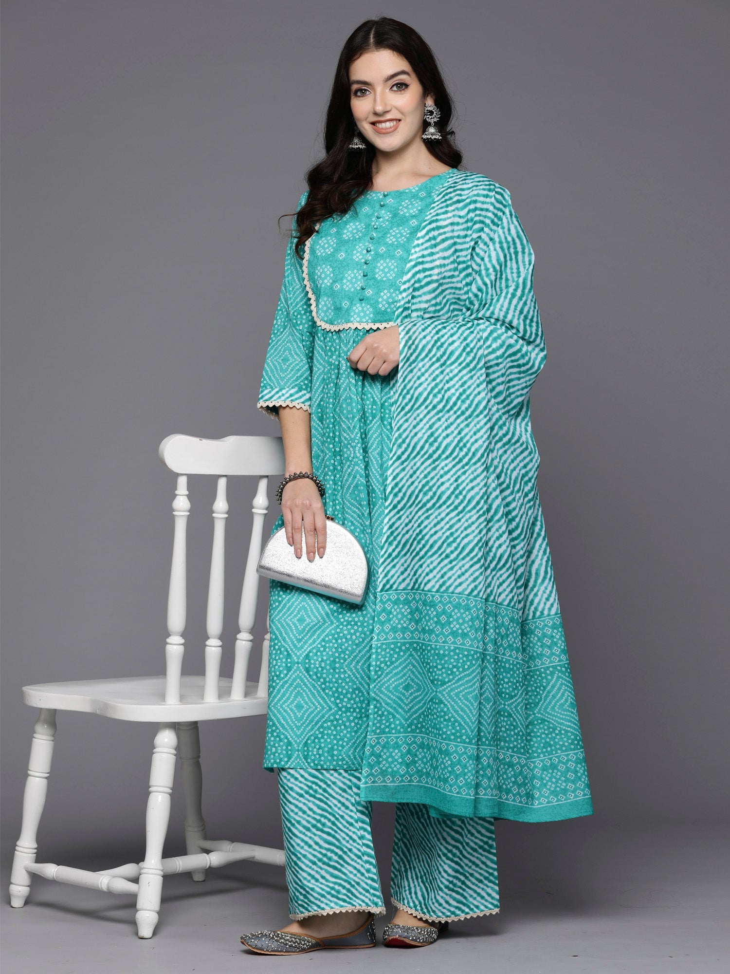 Women's Blue Pure Cotton Kurta Set - Taantav