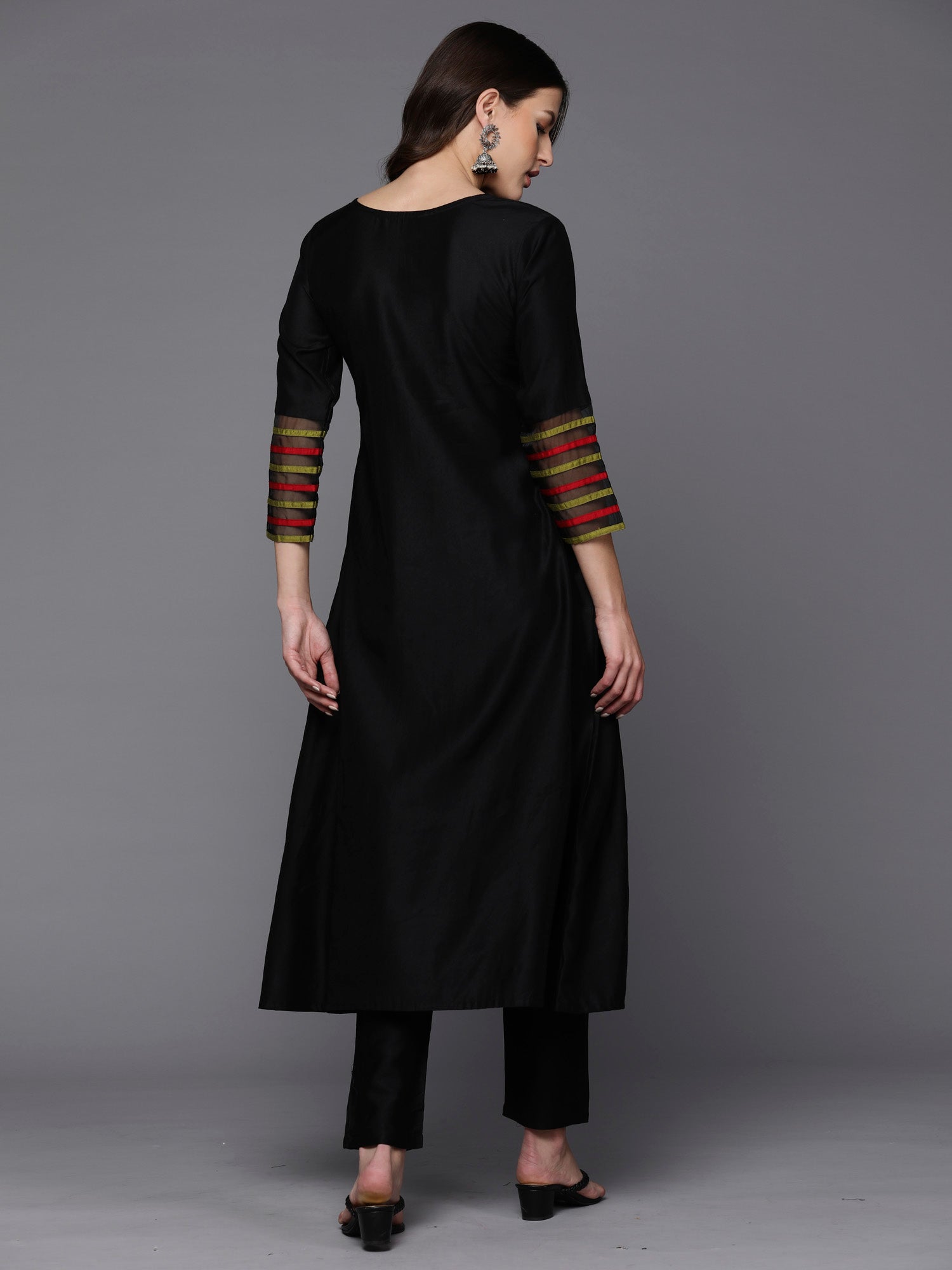 Women's Black Liva Kurta Set - Taantav