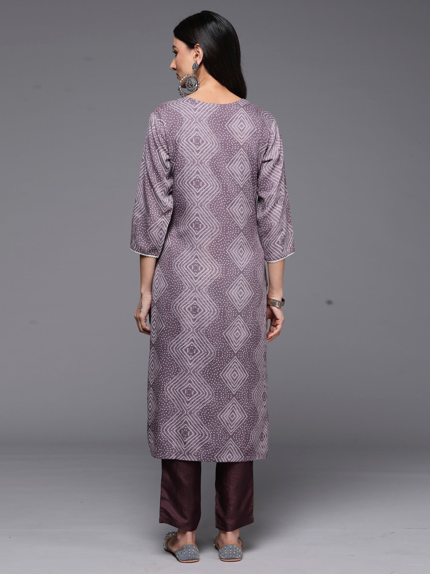 Women's Mauve Viscose Rayon Kurta - Taantav