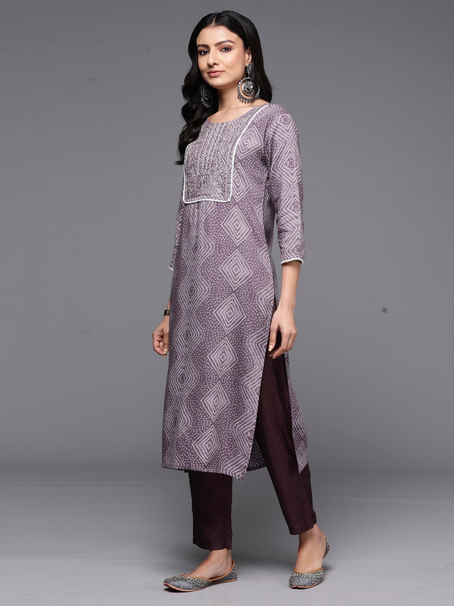 Women's Mauve Viscose Rayon Kurta - Taantav