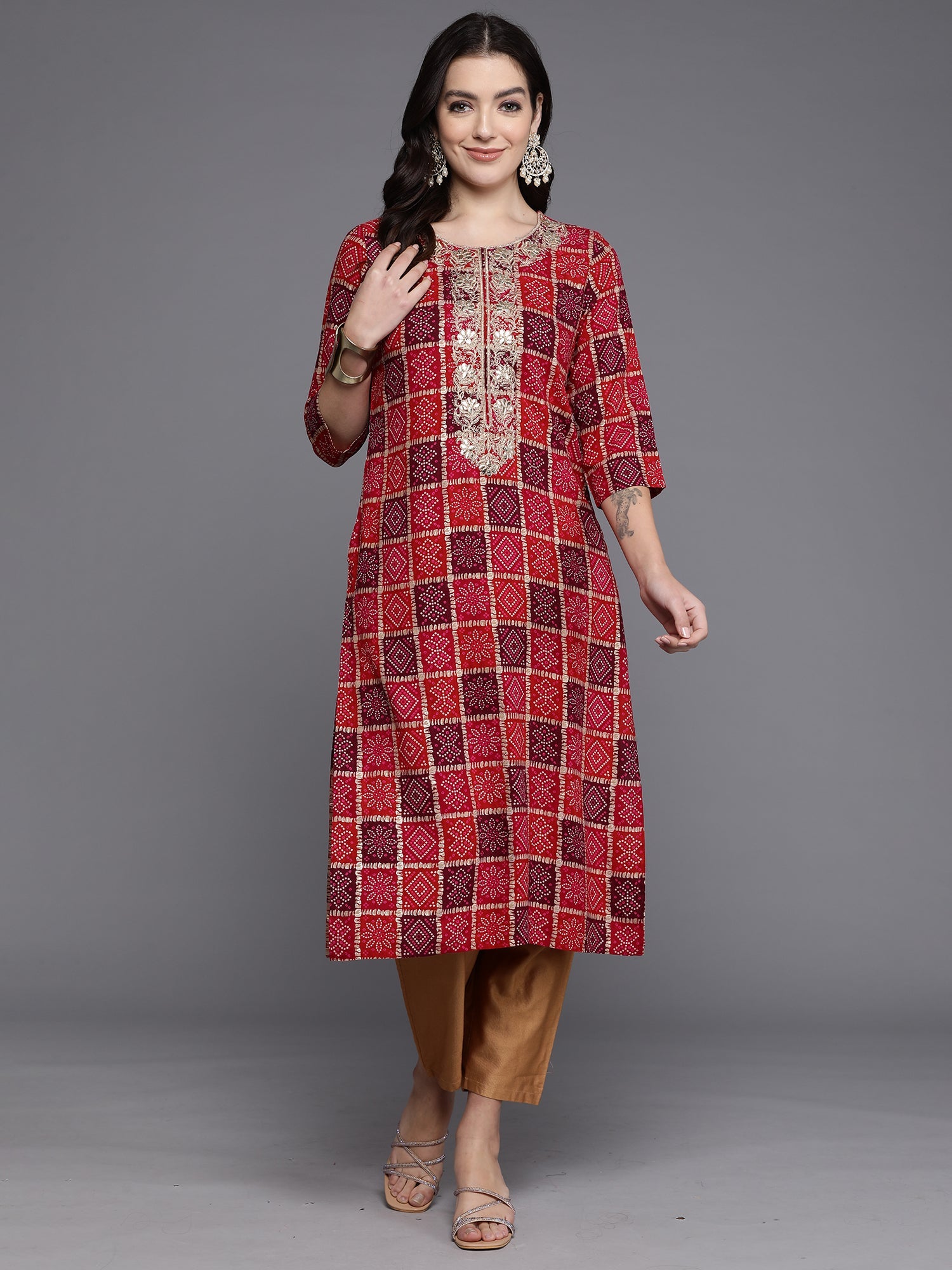 Women's Multi Viscose Rayon Kurta - Taantav