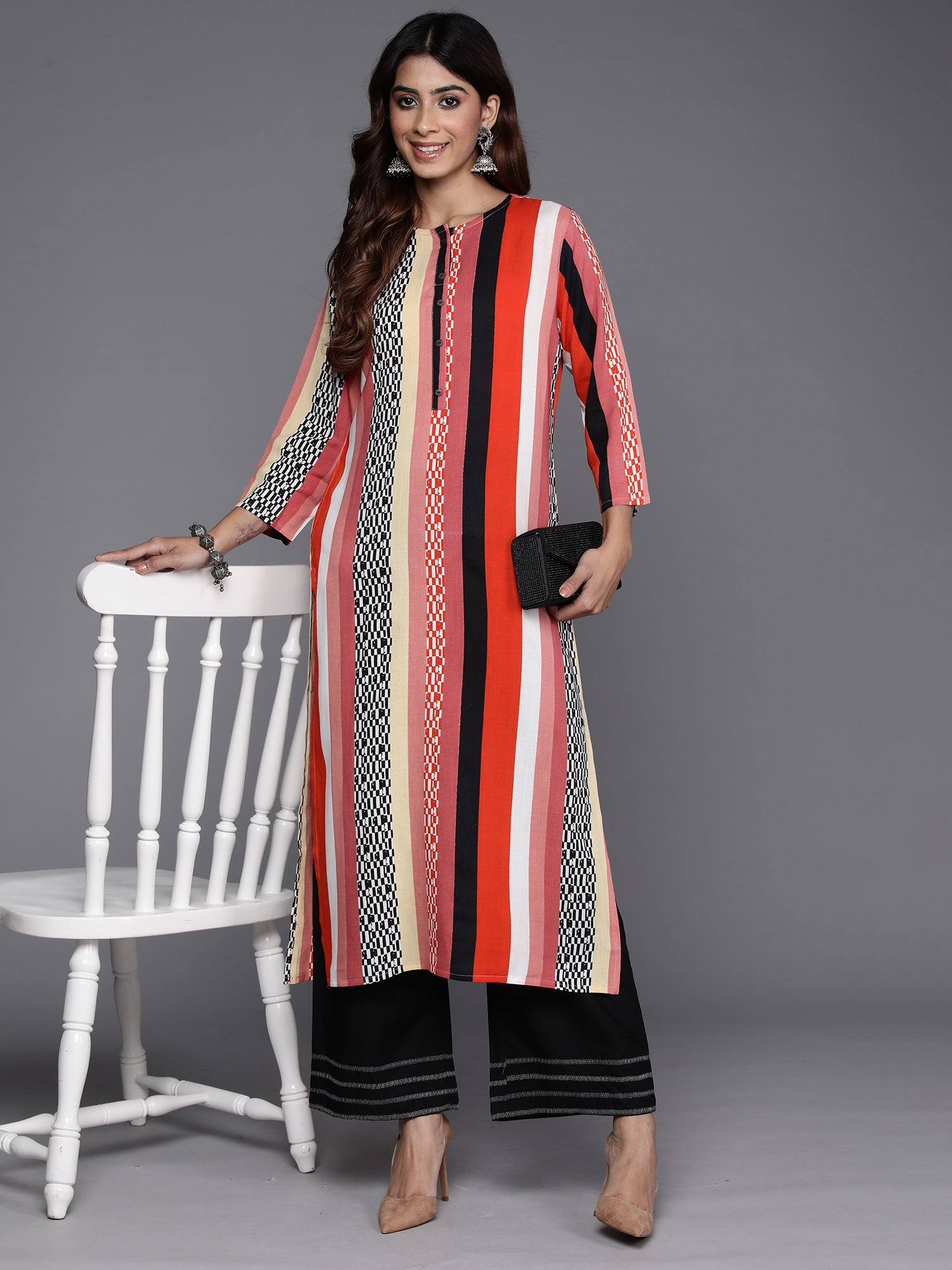 Women's Multi Viscose Rayon Kurta - Taantav