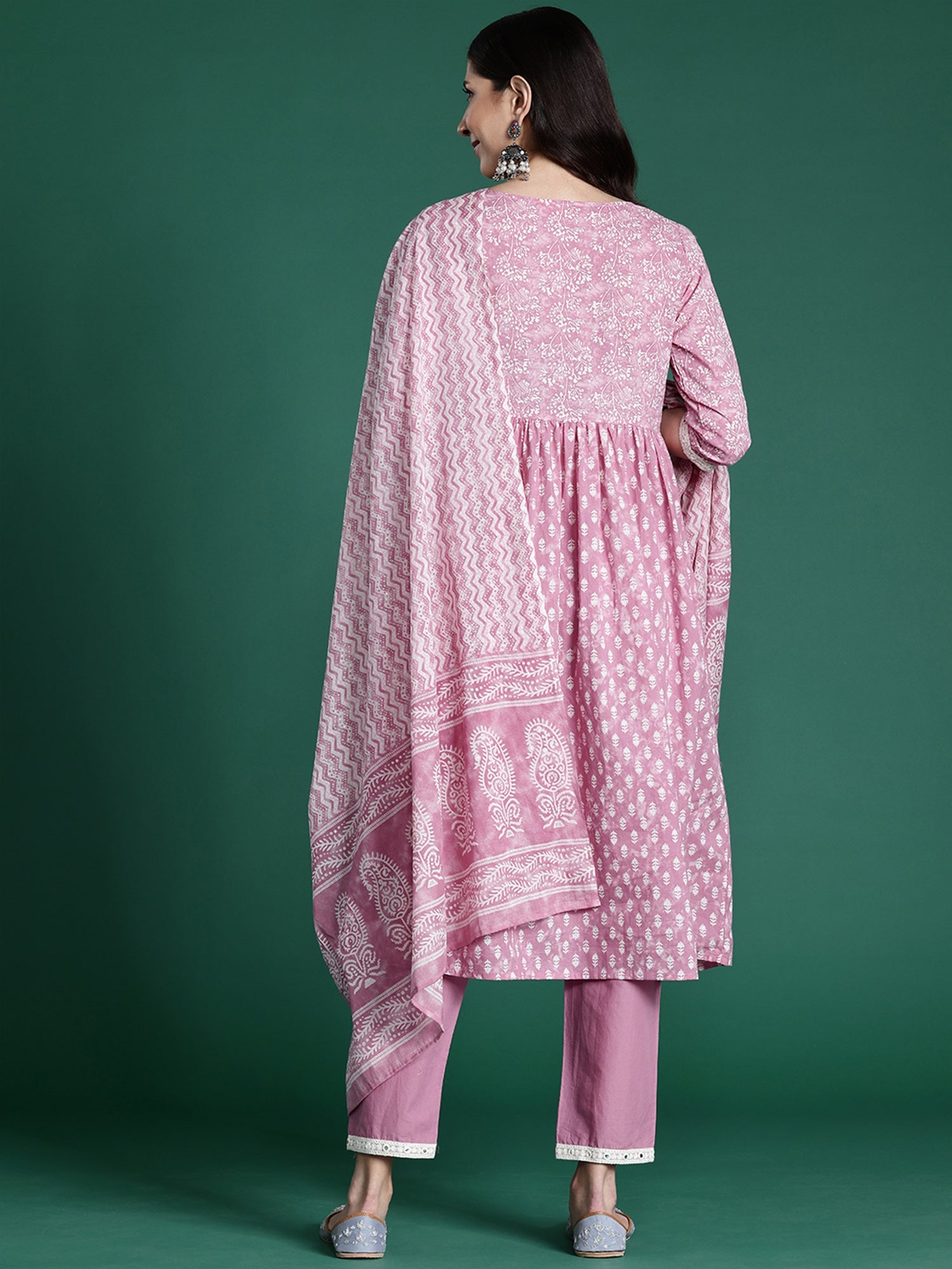 Women's Pink Pure Cotton Kurta Set - Taantav