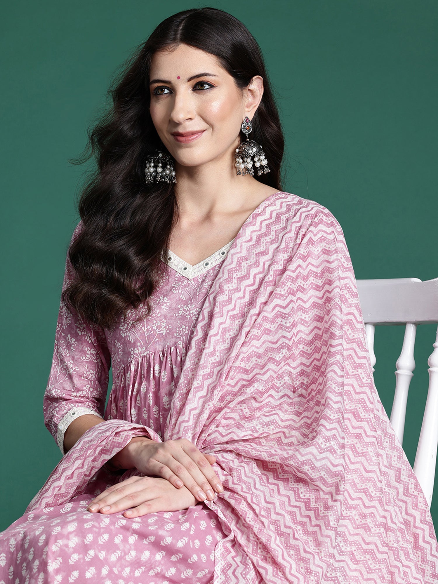 Women's Pink Pure Cotton Kurta Set - Taantav