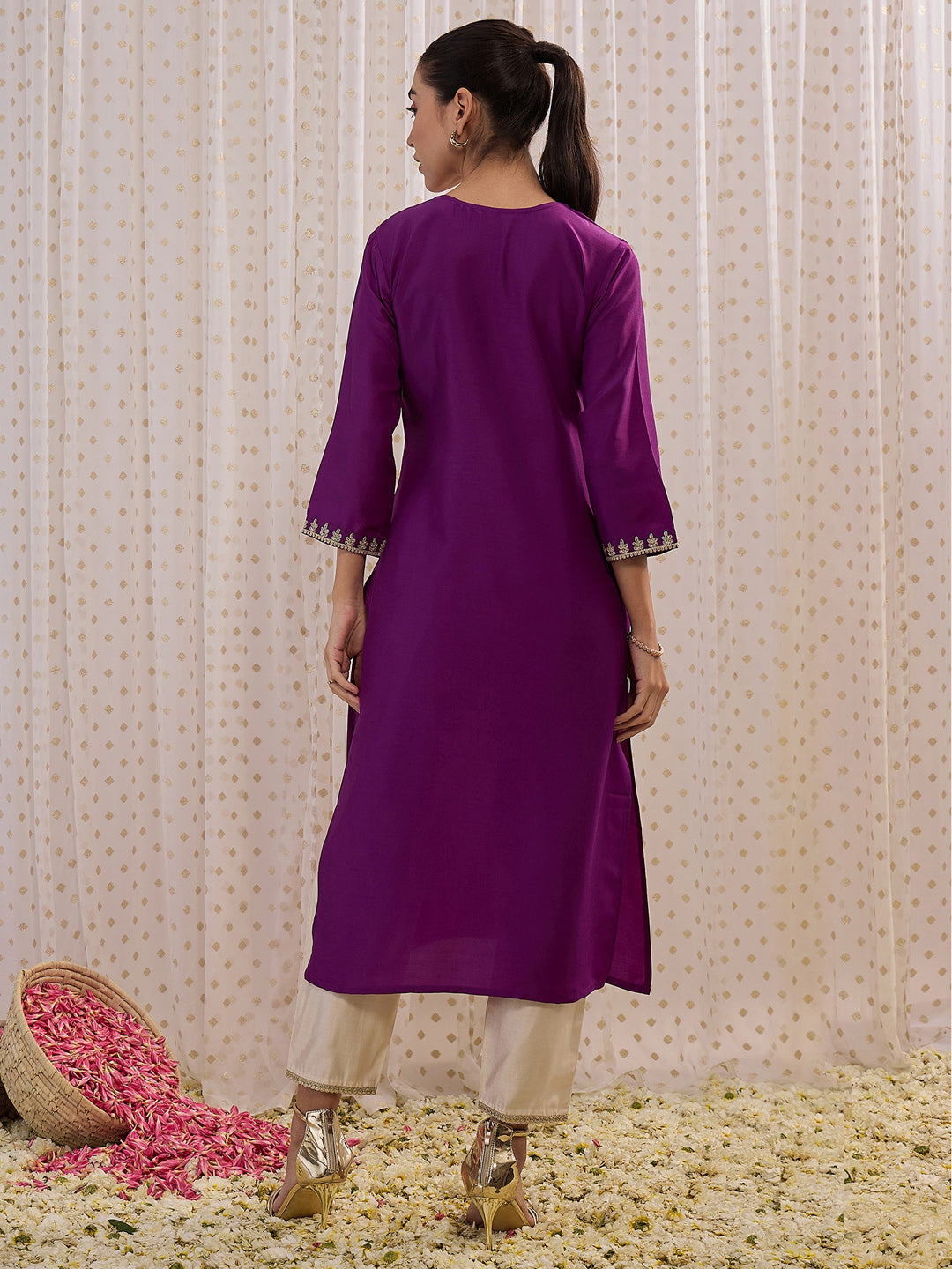 Women's Purple Liva Kurta - Taantav