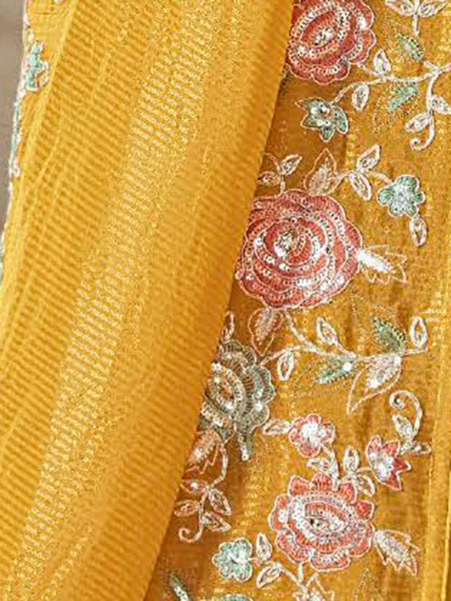 Women's Mustard Silk Blend Kurta Set - Taantav