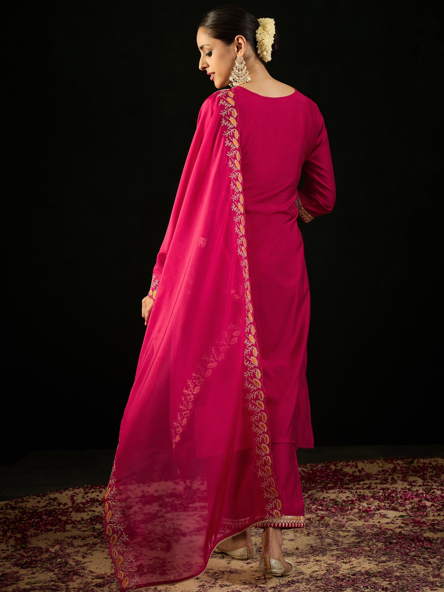 Women's Magenta Liva Kurta Set - Taantav