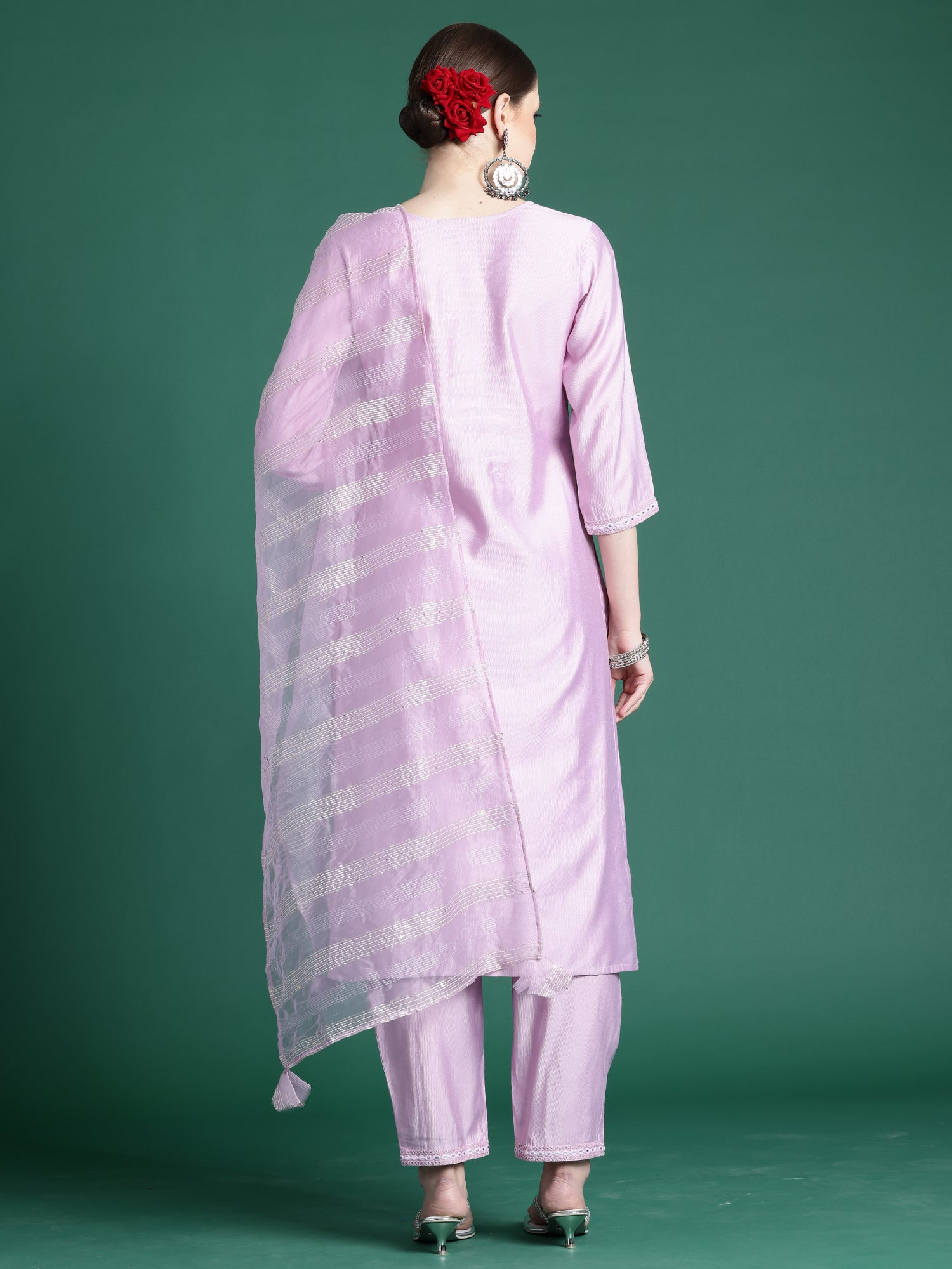 Women's Lavender Liva Kurta Set - Taantav