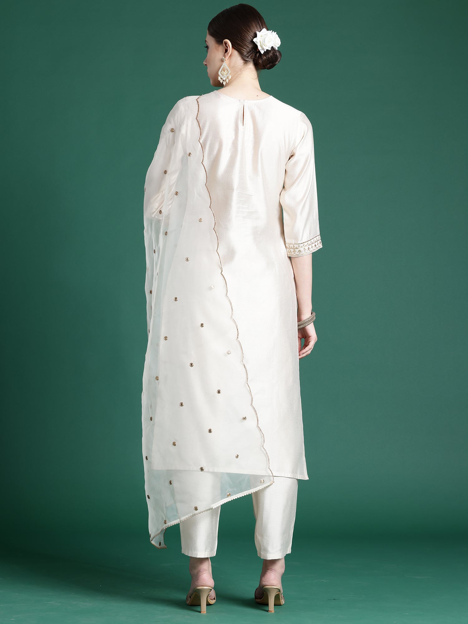 Women's Off White Liva Kurta Set - Taantav