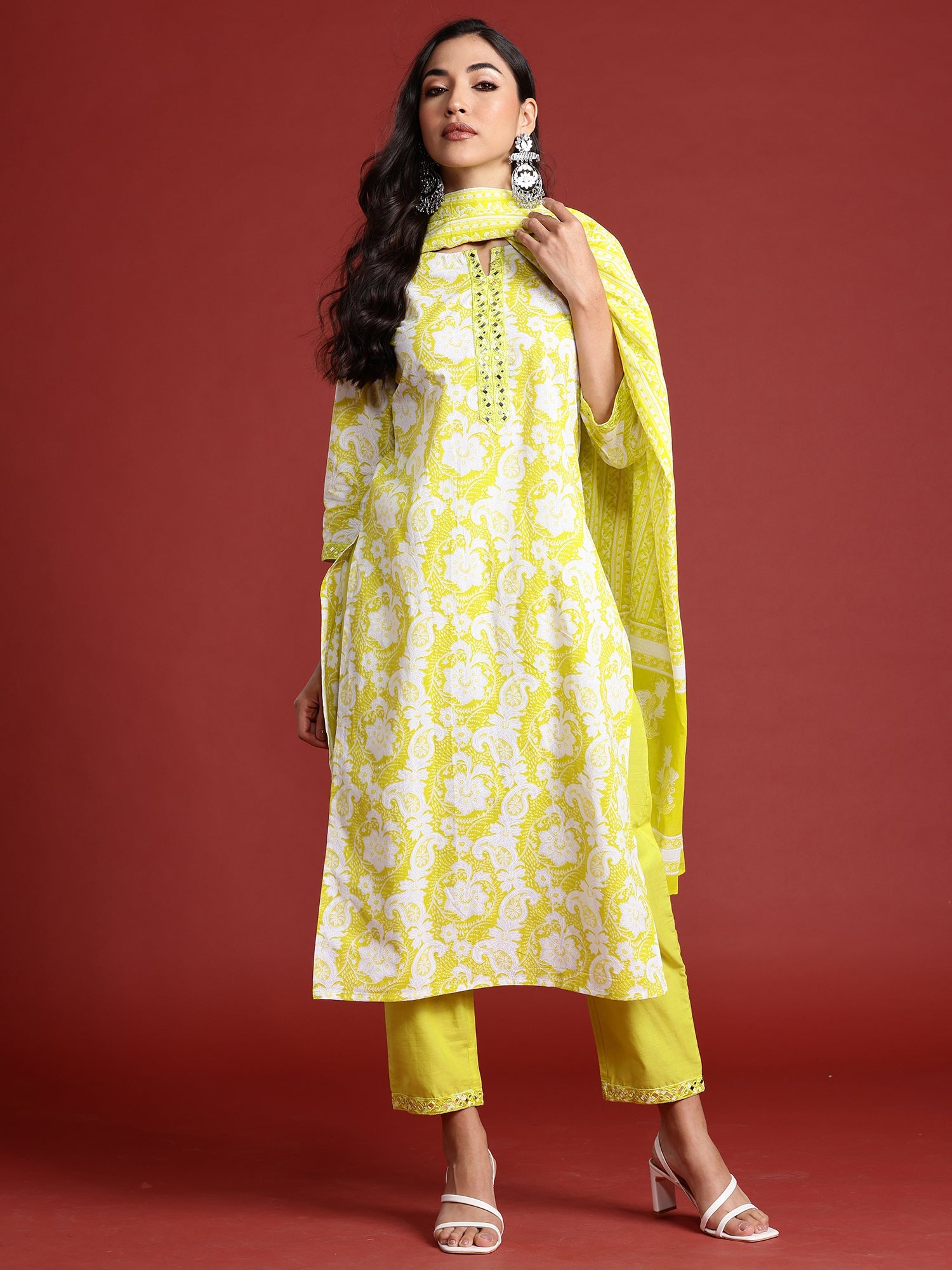 Women's Green Pure Cotton Kurta Set - Taantav