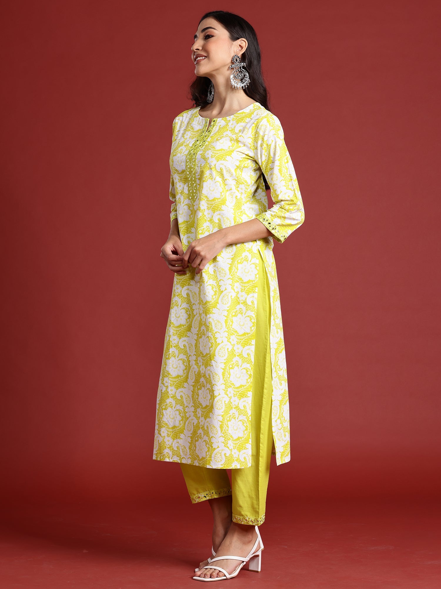 Women's Green Pure Cotton Kurta Set - Taantav