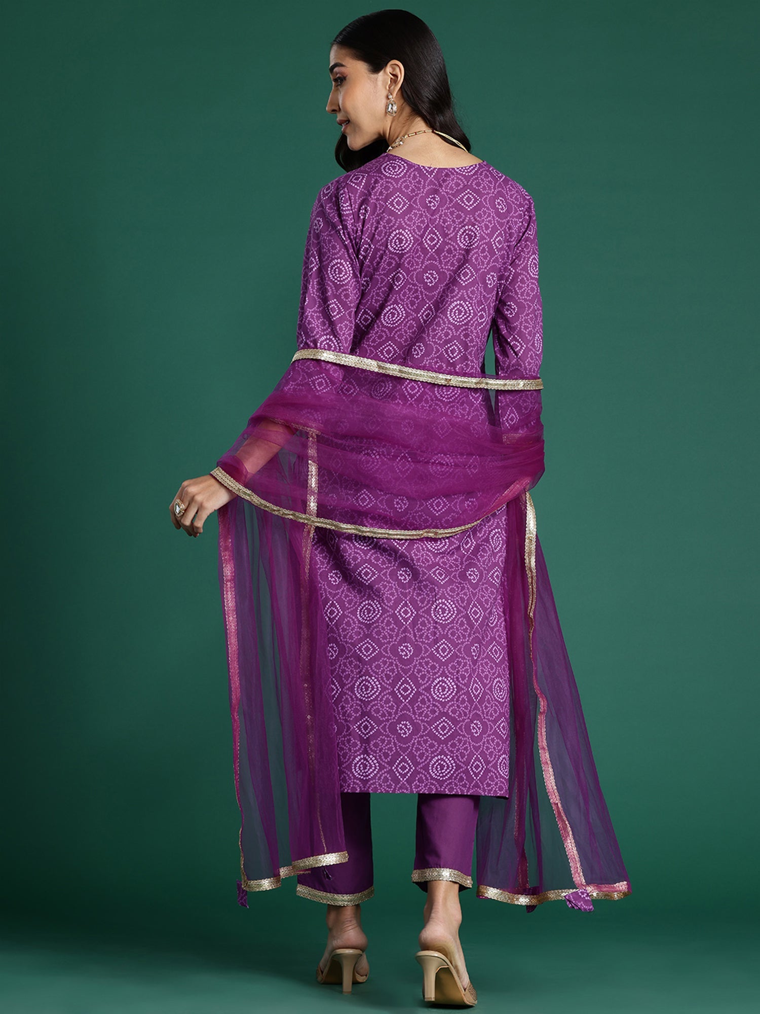 Women's Purple Pure Cotton Kurta Set - Taantav