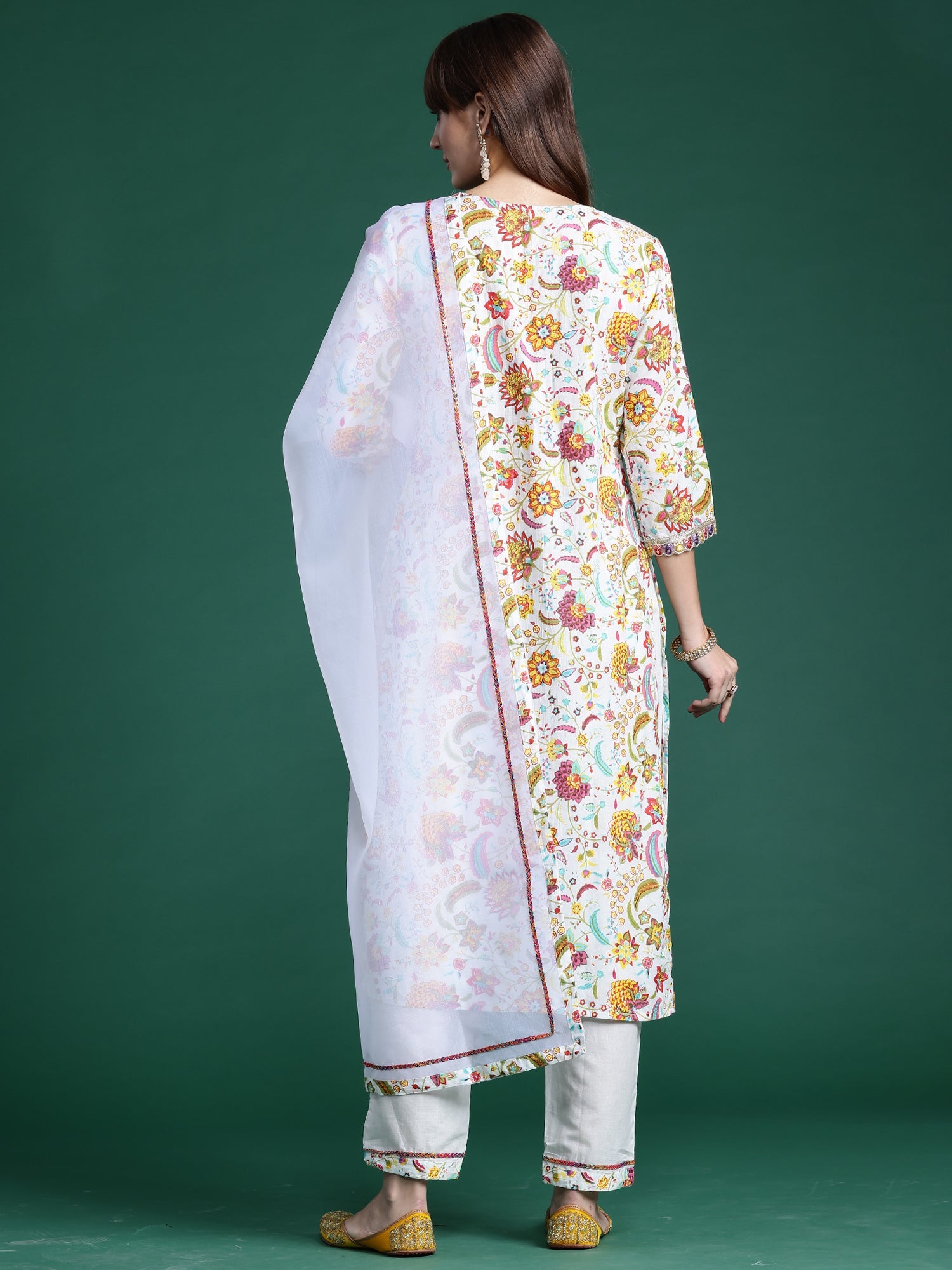 Women's Off White Pure Cotton Kurta Set - Taantav