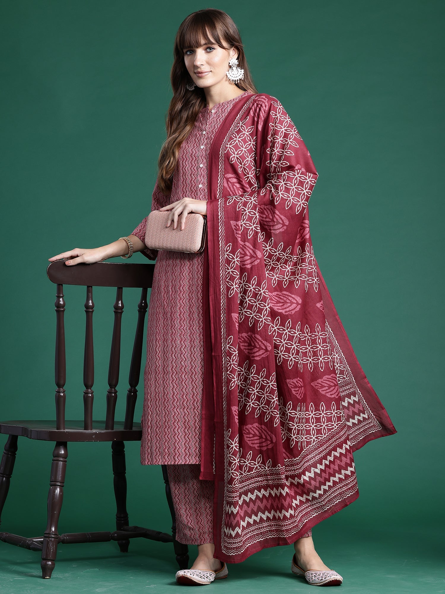 Women's Pink Pure Cotton Kurta Set - Taantav