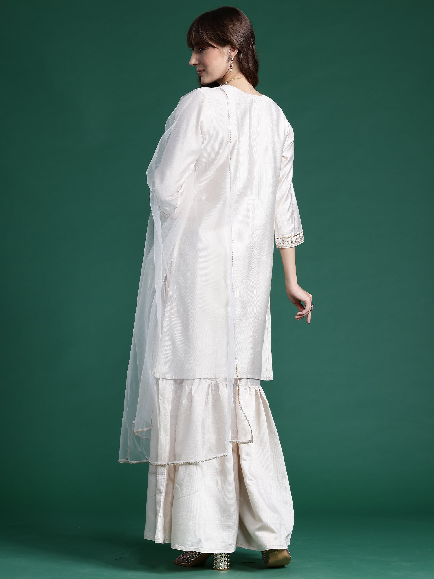 Women's Off White Liva Kurta Set - Taantav