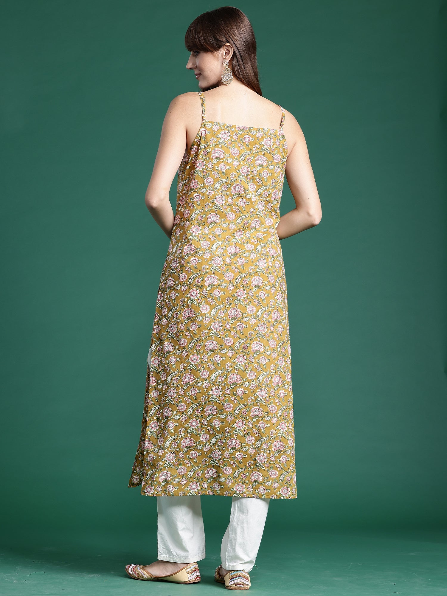 Women's Mustard Cotton Kurta - Taantav