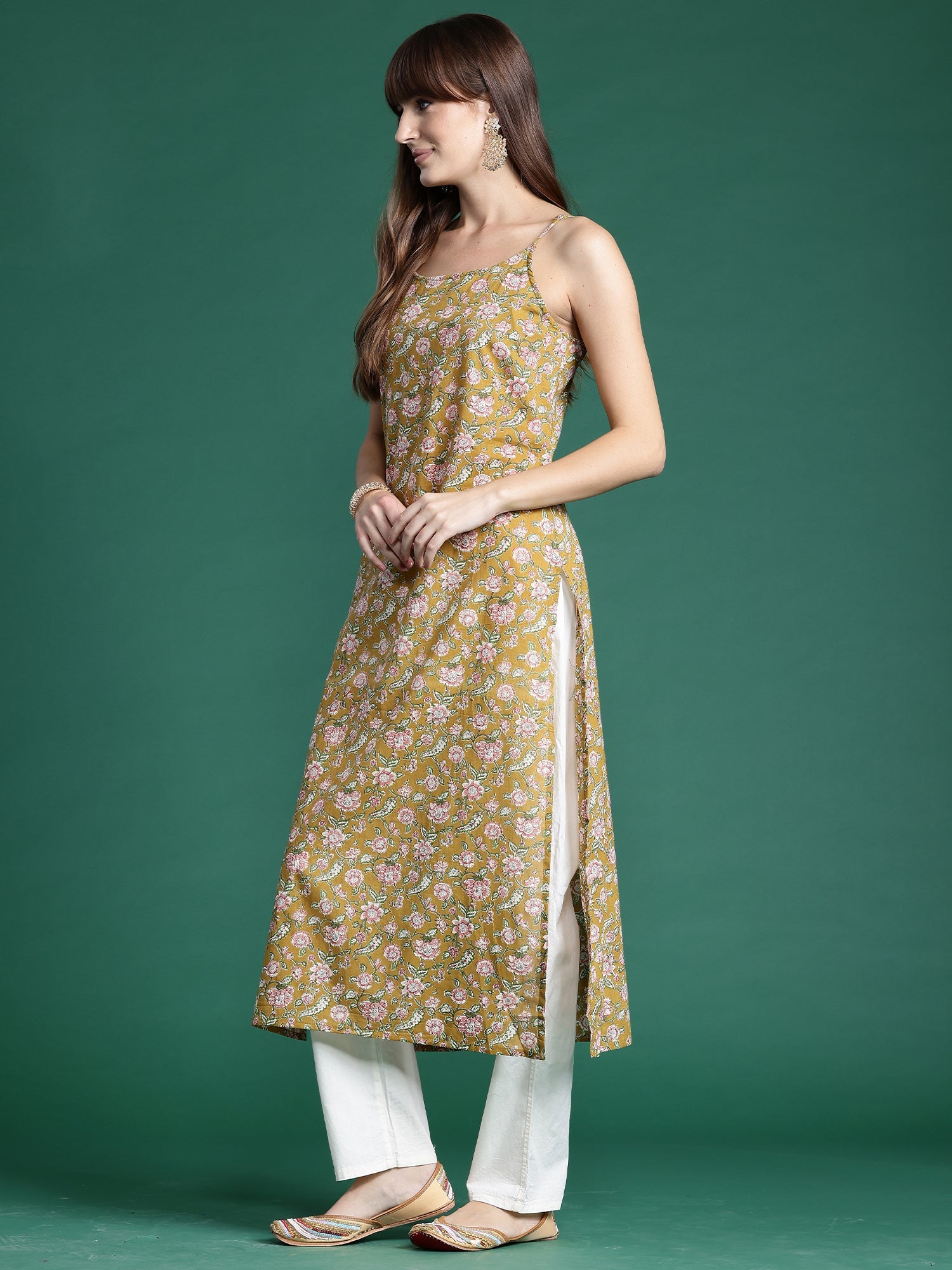 Women's Mustard Cotton Kurta - Taantav