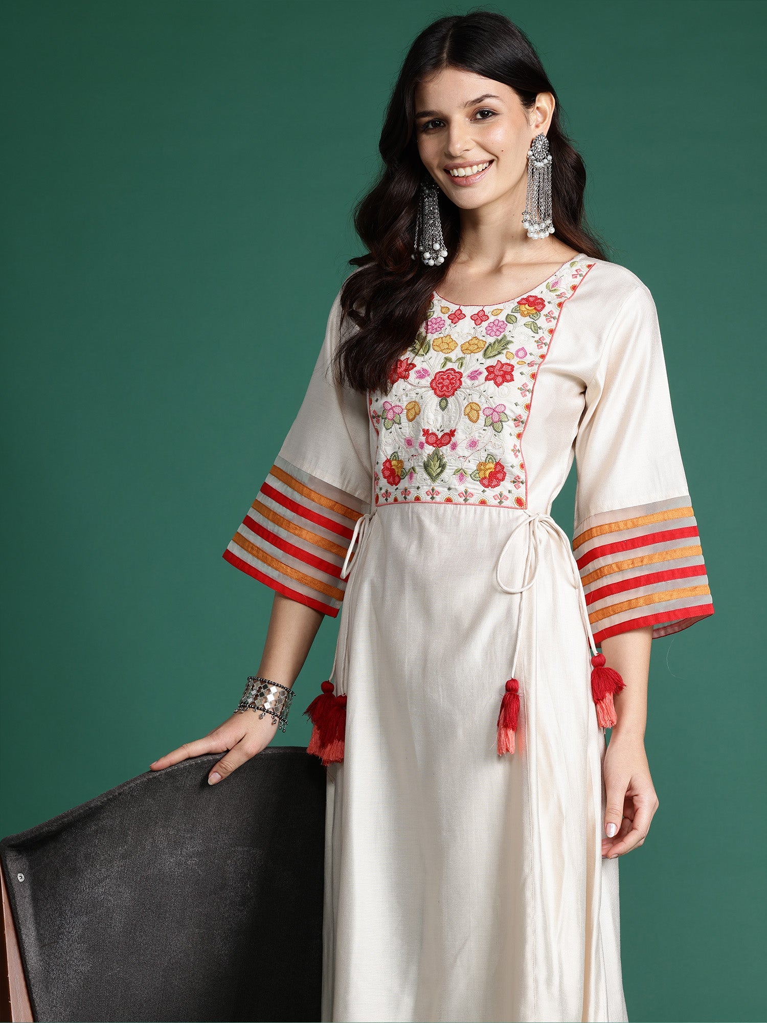 Women's Off White Liva Kurta Set - Taantav