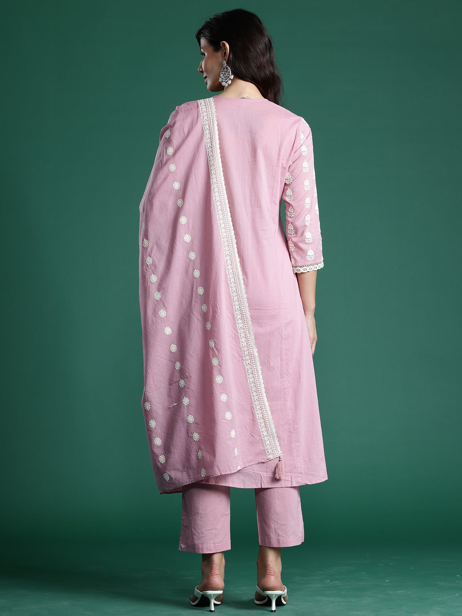 Women's Pink Pure Cotton Kurta Set - Taantav