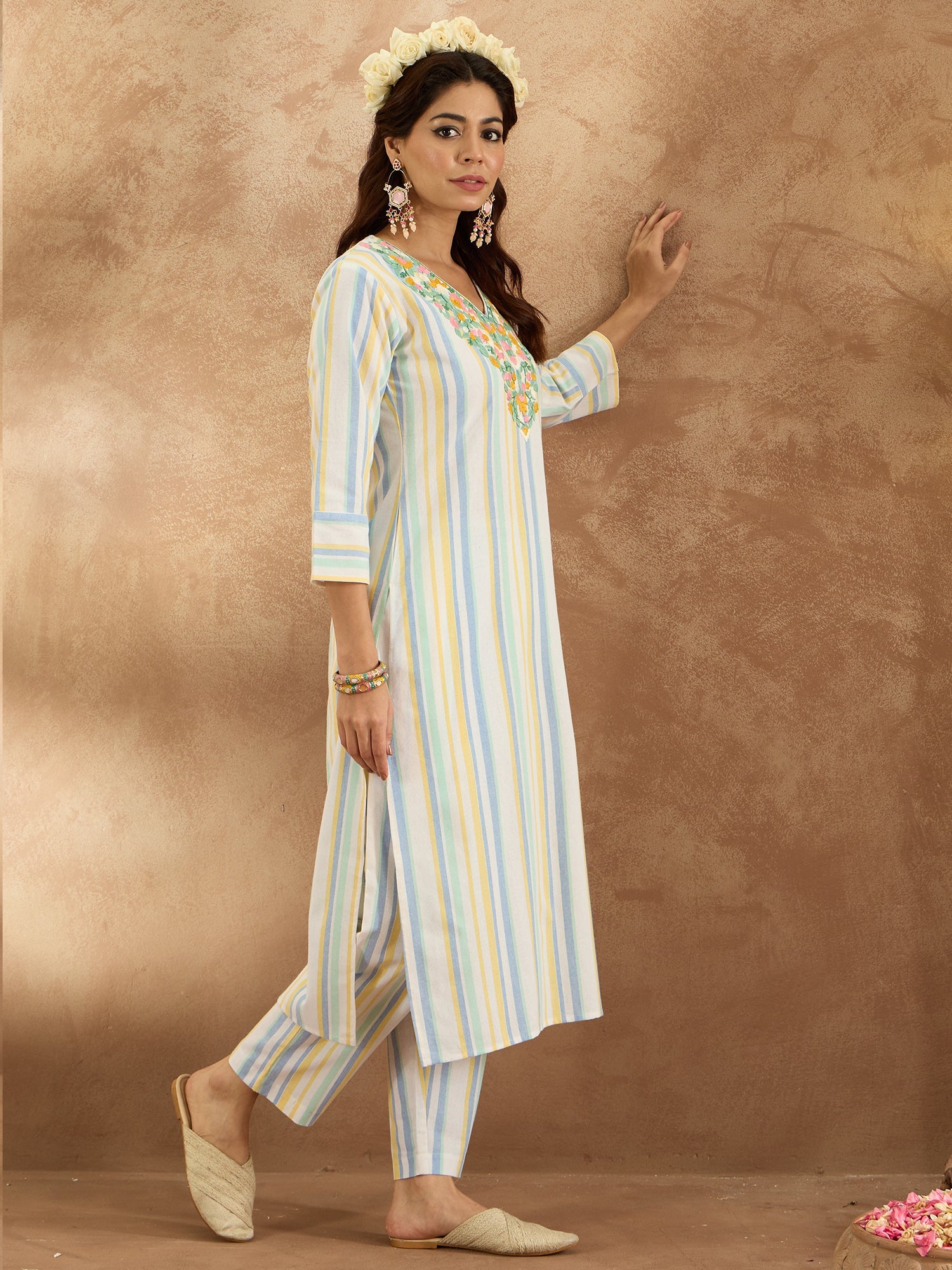 Women's Multi Pure Cotton Kurta Set - Taantav