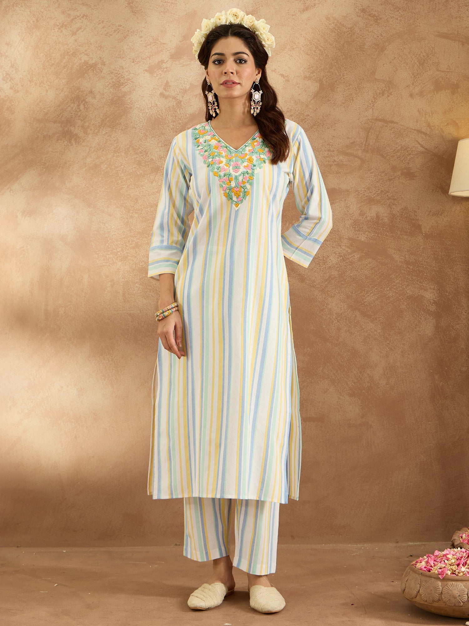 Women's Multi Pure Cotton Kurta Set - Taantav