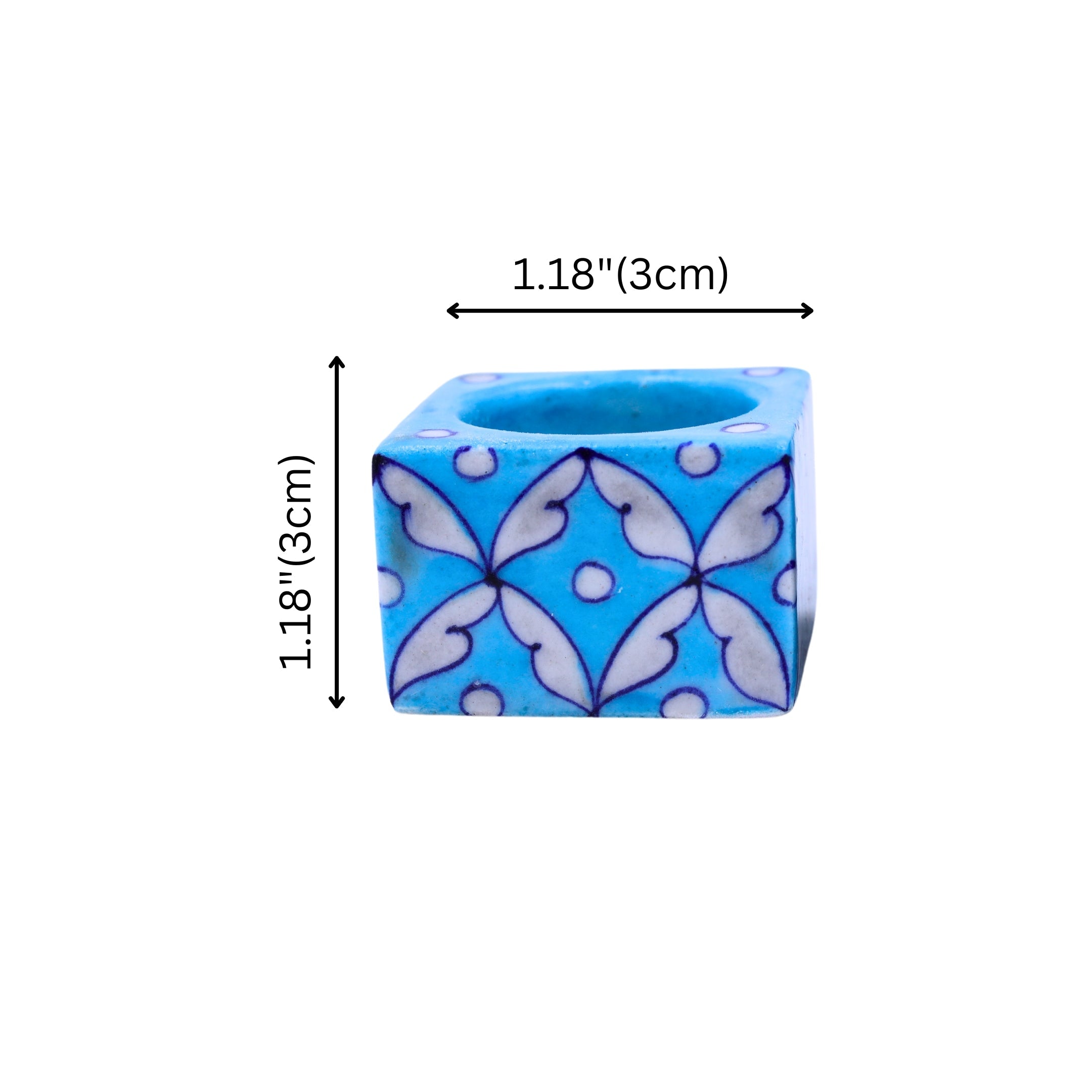 Blue Pottery T-Light Holders - Natriel