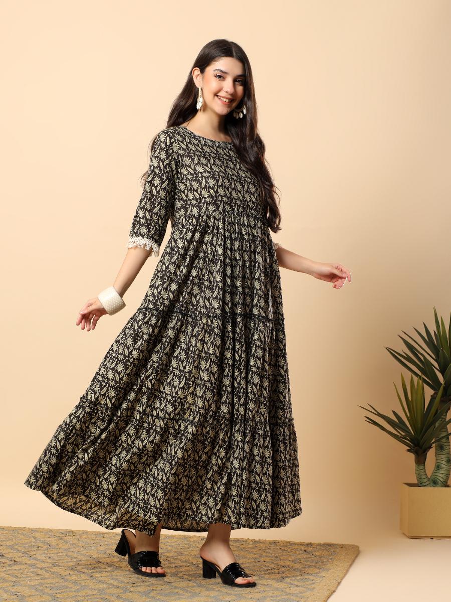 cotton dress with embroidery work Cotton dress with openwork embroidery