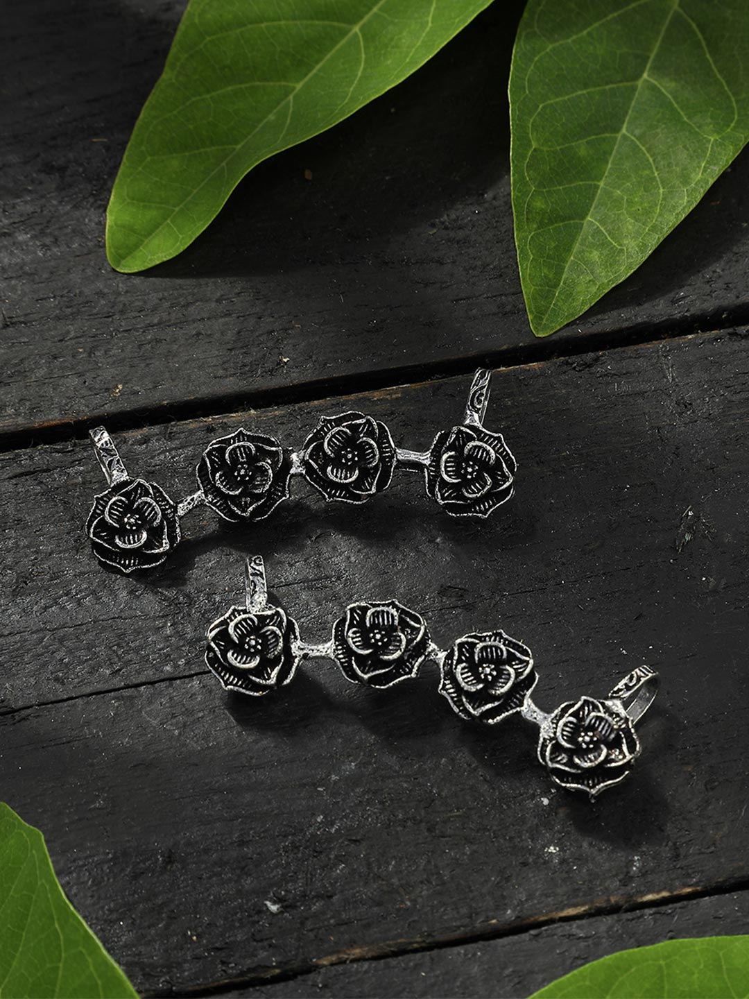 Women's  Trendy Oxidized Rose Design Earcuff for Girl & Women Jker_18