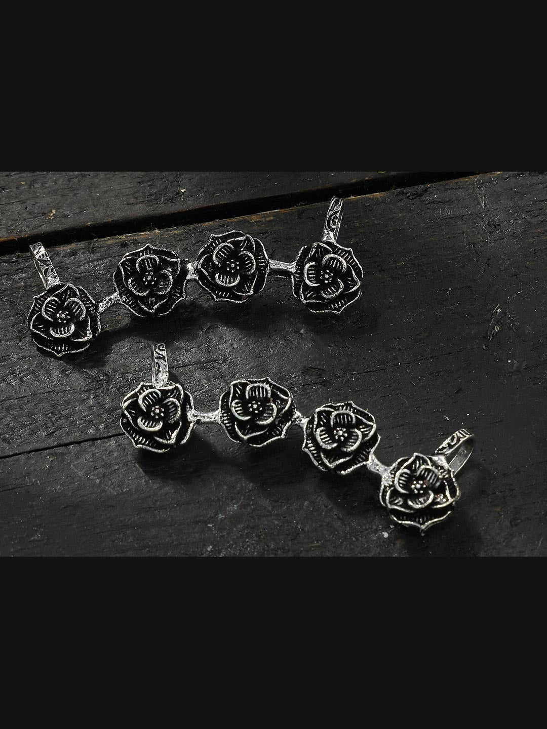 Women's  Trendy Oxidized Rose Design Earcuff for Girl & Women Jker_18